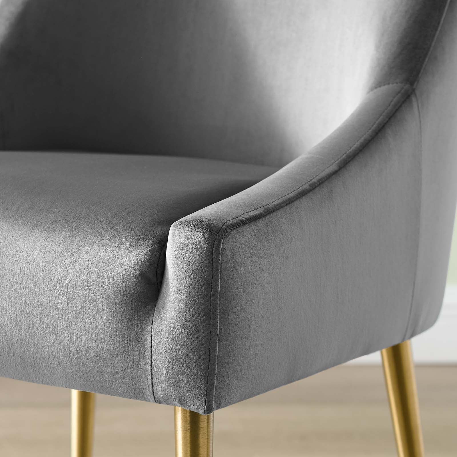 Modway Dining Chairs - Discern Upholstered Performance Velvet Dining Chair Gray