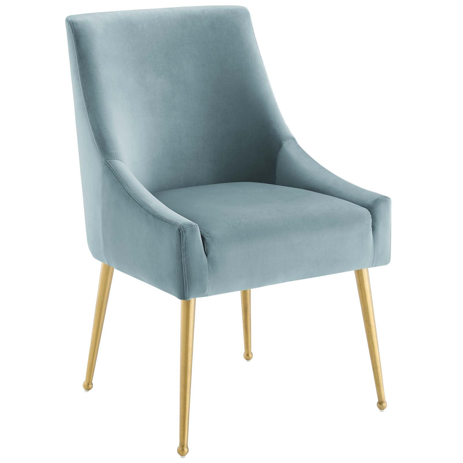 Modway Dining Chairs - Discern Upholstered Performance Velvet Dining Chair Light Blue