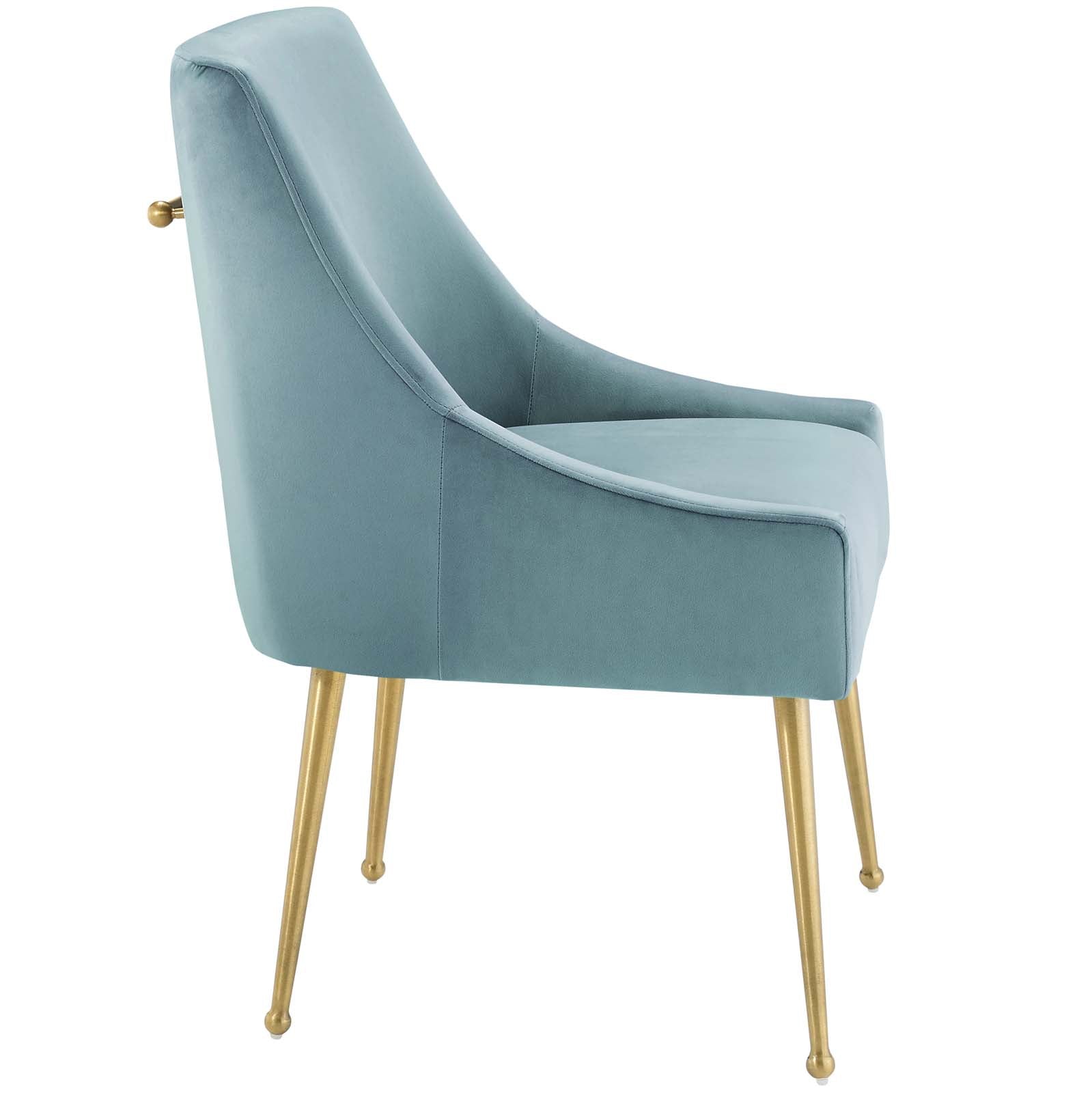 Modway Dining Chairs - Discern Upholstered Performance Velvet Dining Chair Light Blue