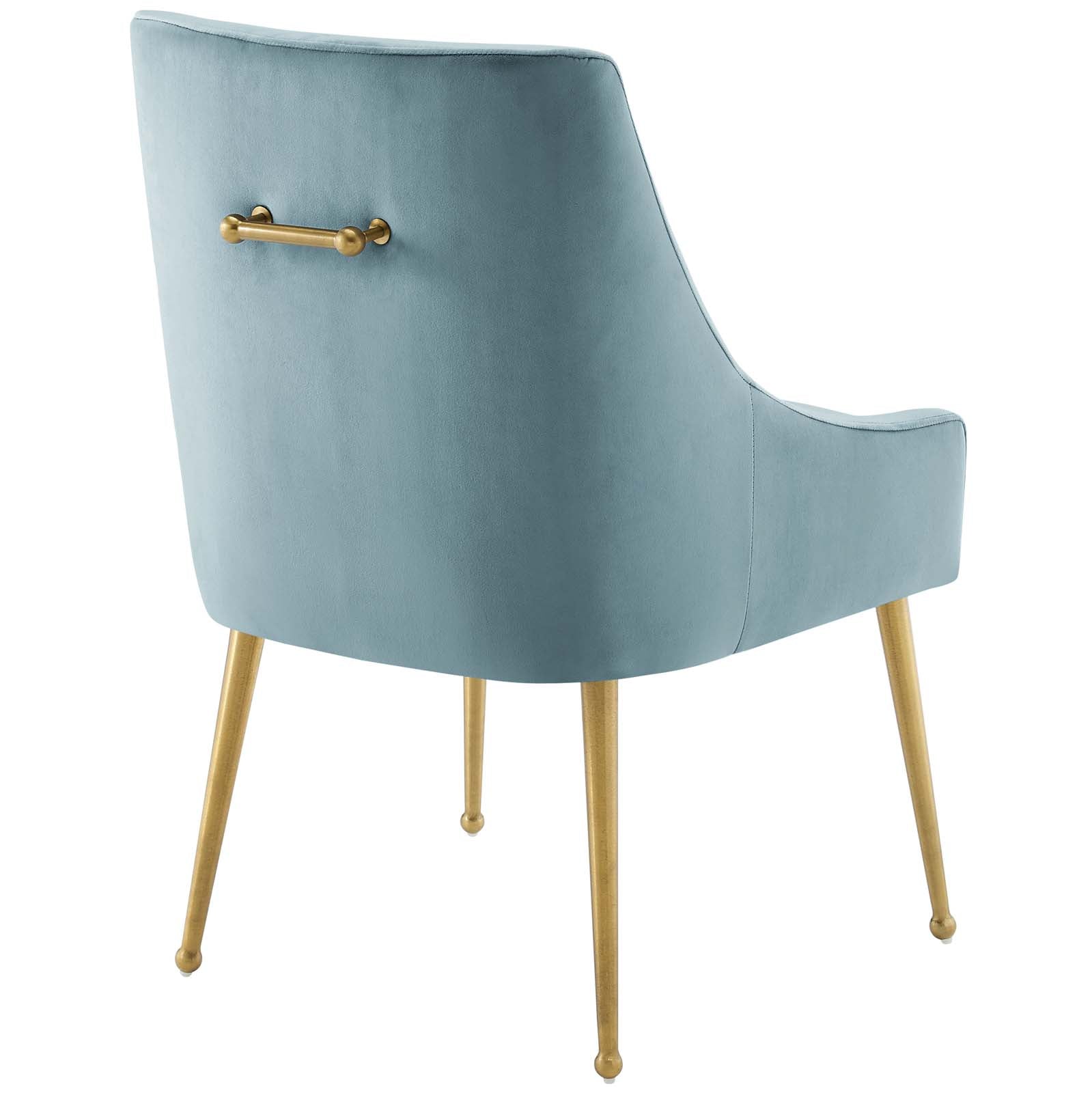 Modway Dining Chairs - Discern Upholstered Performance Velvet Dining Chair Light Blue
