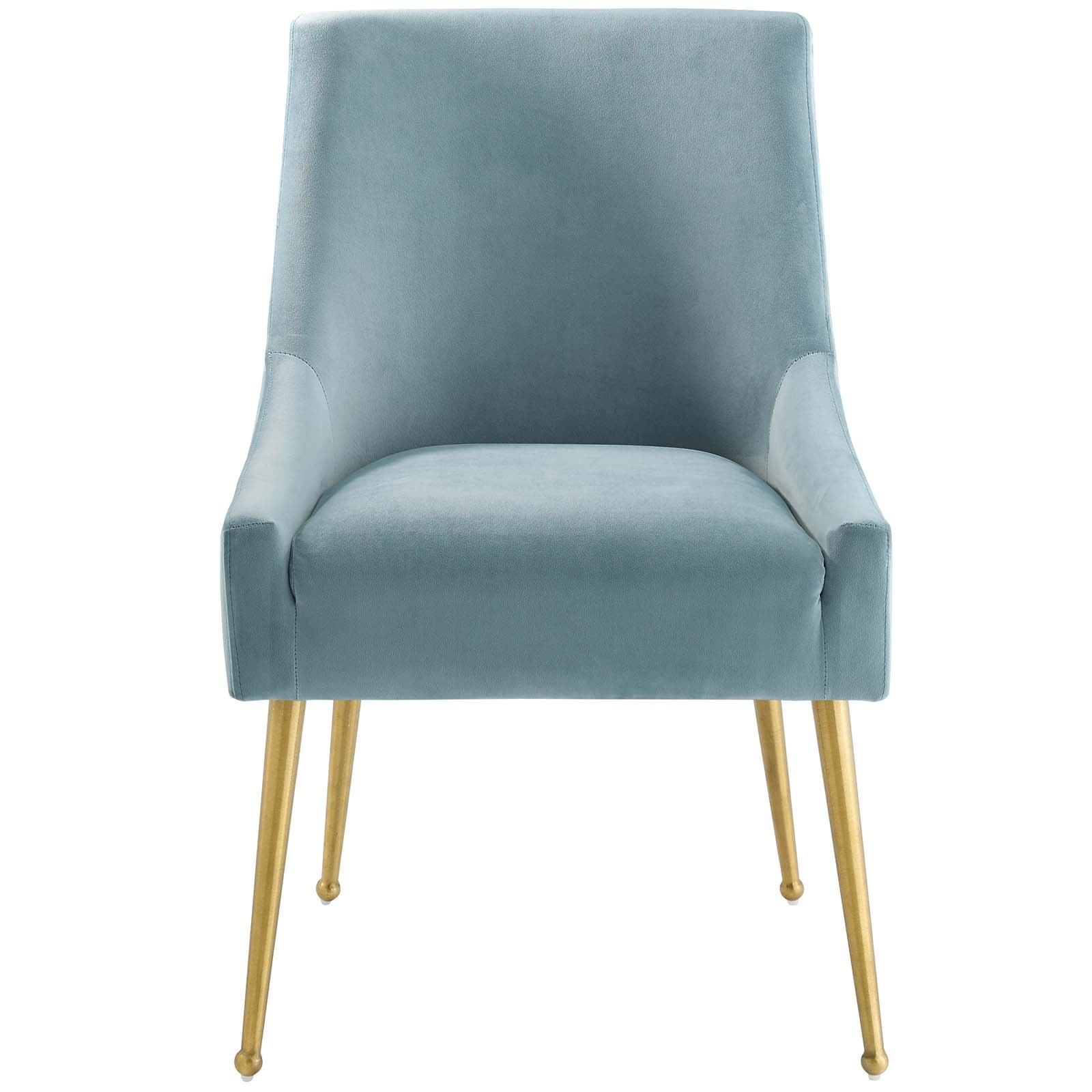 Modway Dining Chairs - Discern Upholstered Performance Velvet Dining Chair Light Blue