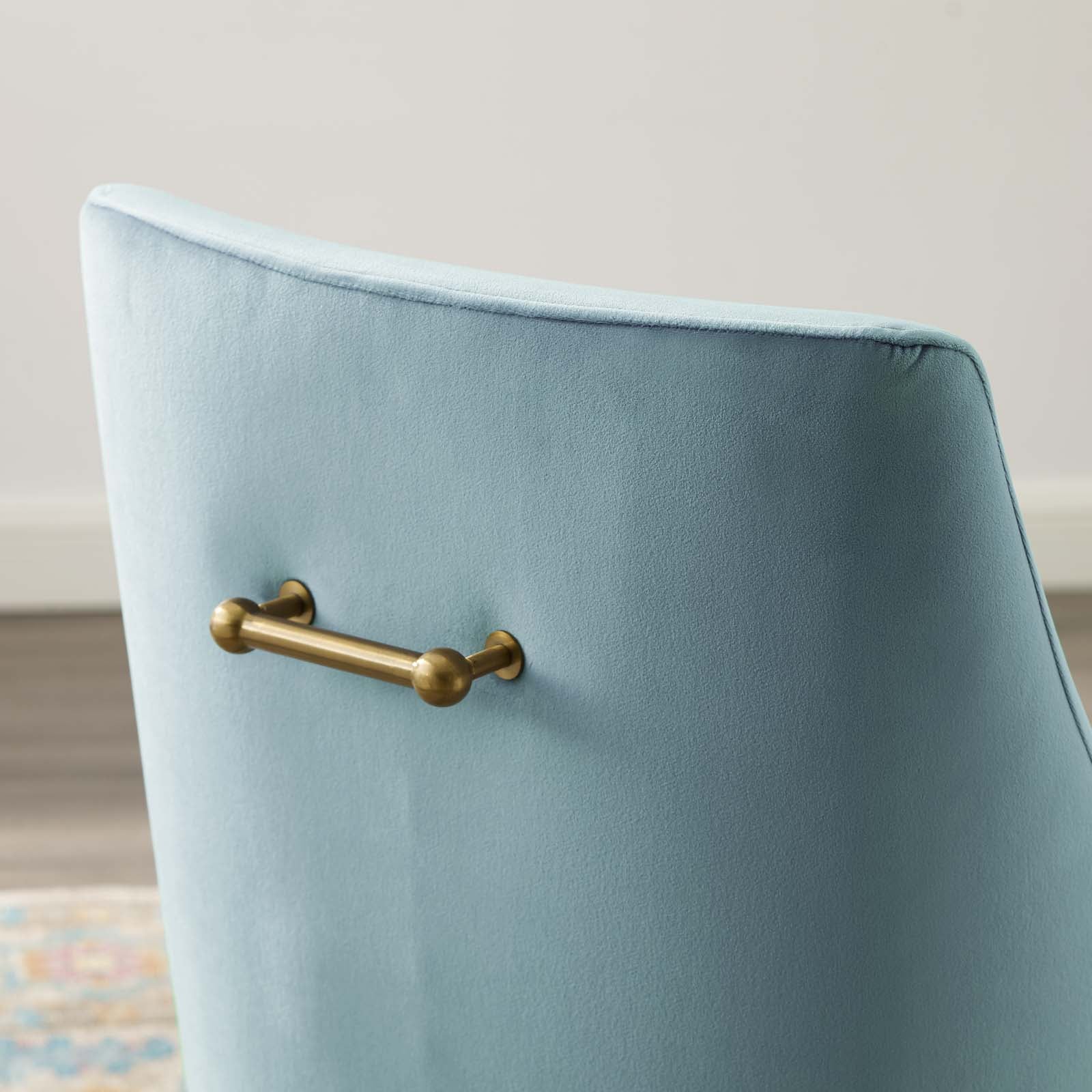 Modway Dining Chairs - Discern Upholstered Performance Velvet Dining Chair Light Blue