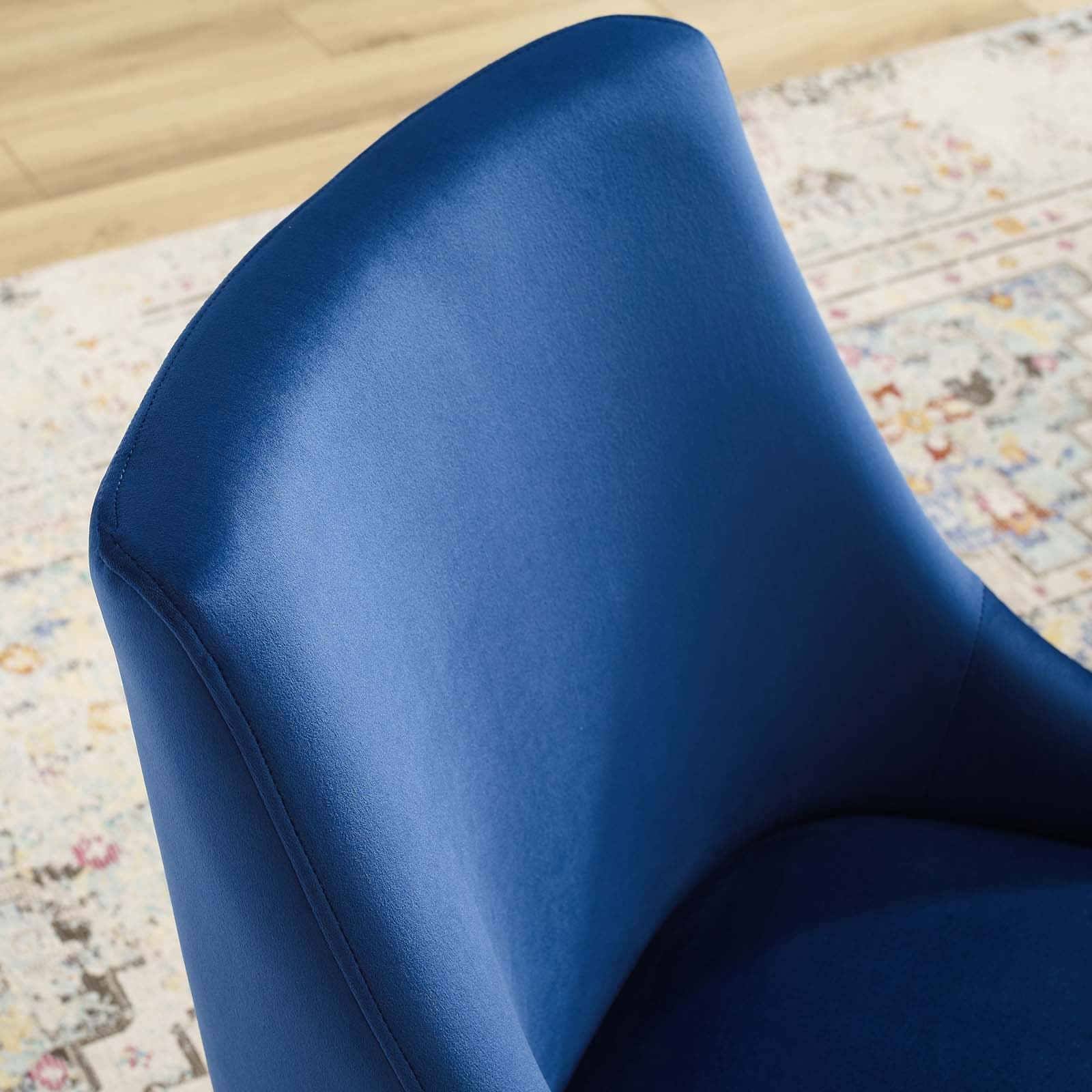 Modway Dining Chairs - Discern Upholstered Performance Velvet Dining Chair Navy
