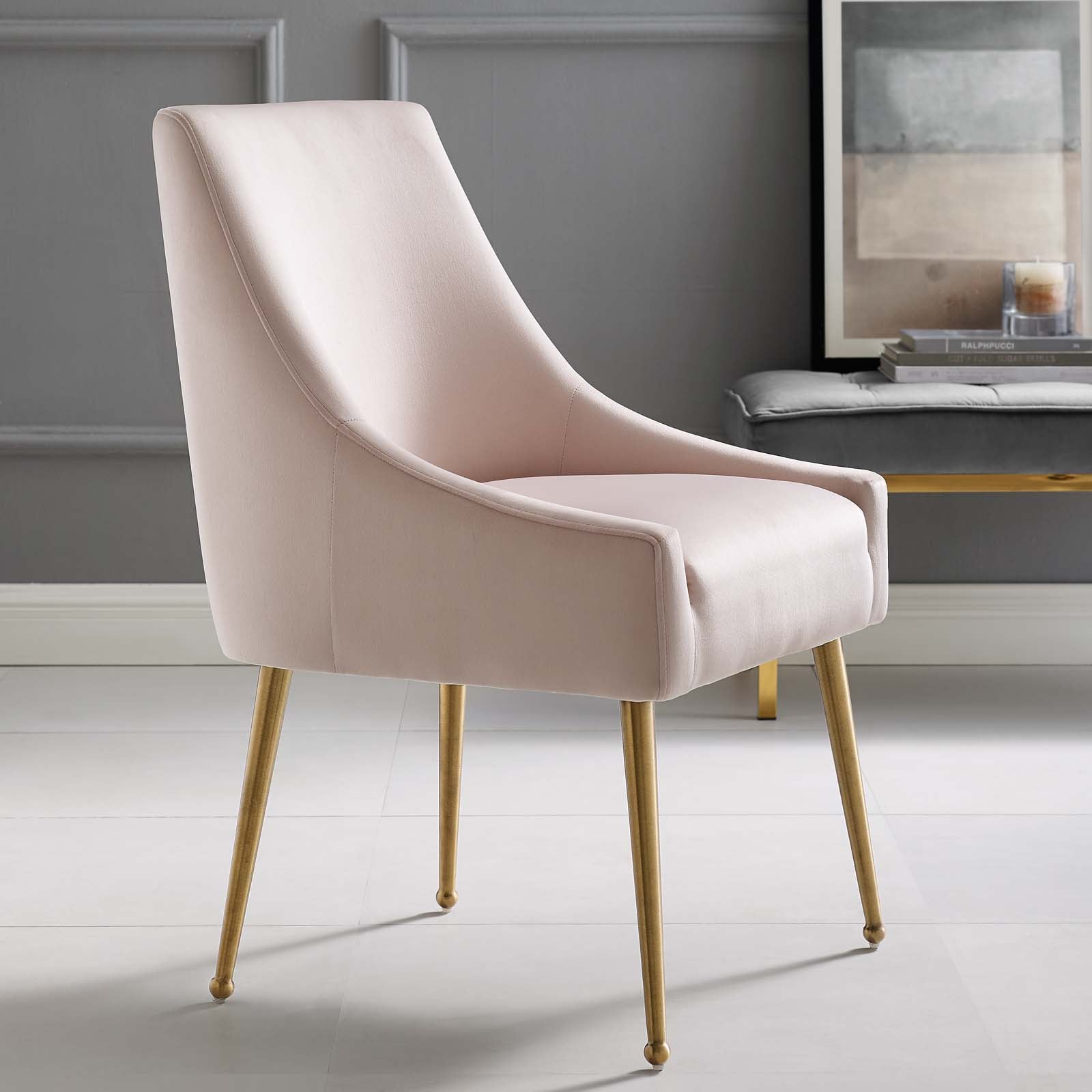 Modway Dining Chairs - Discern Upholstered Performance Velvet Dining Chair Pink