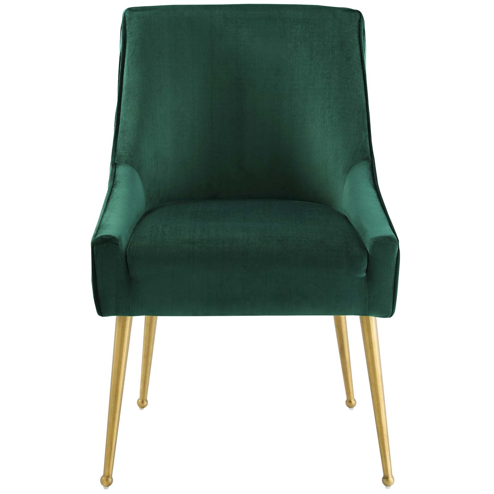 Modway Dining Chairs - Discern Pleated Back Upholstered Performance Velvet Dining Chair Green