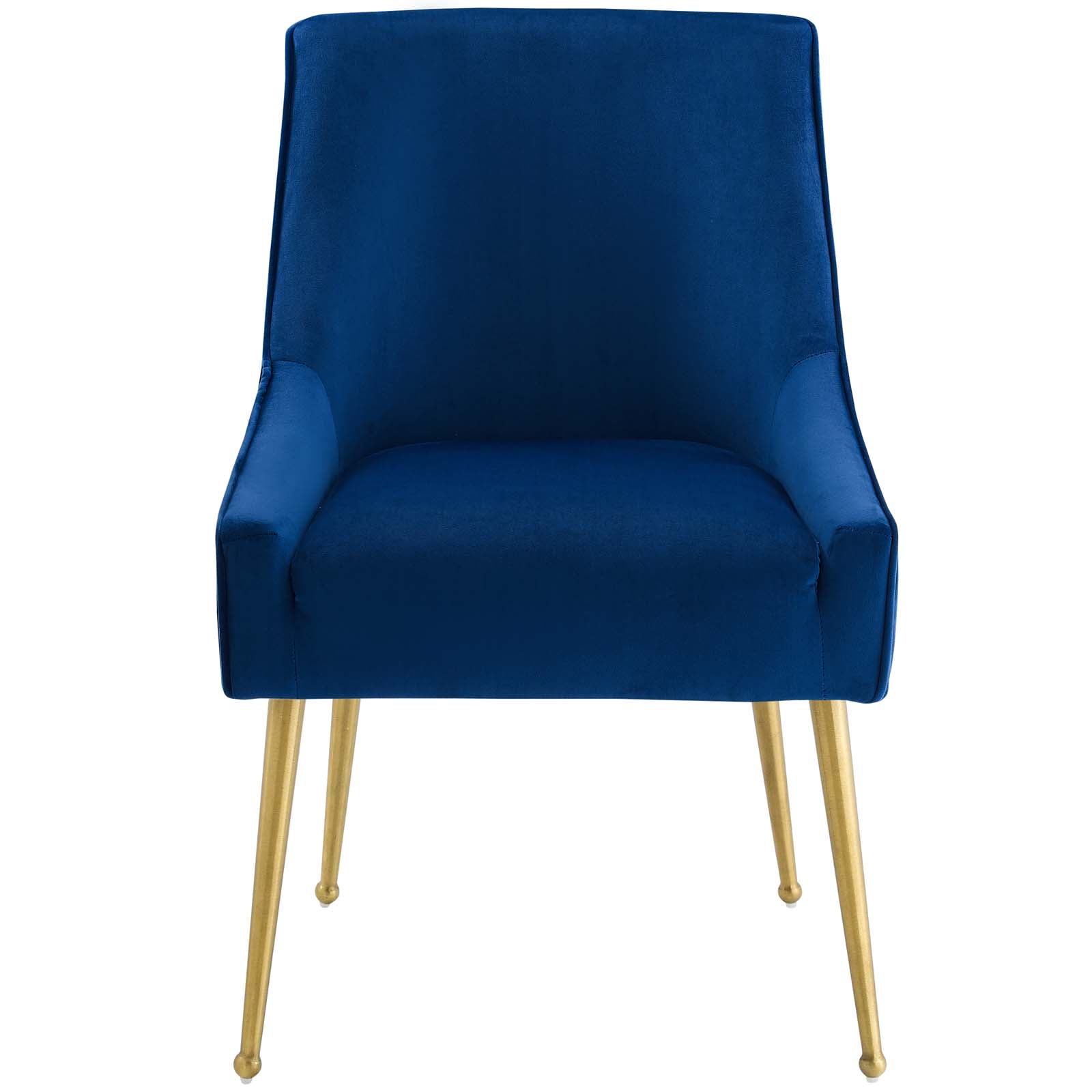 Modway Dining Chairs - Discern Pleated Back Upholstered Performance Velvet Dining Chair Navy