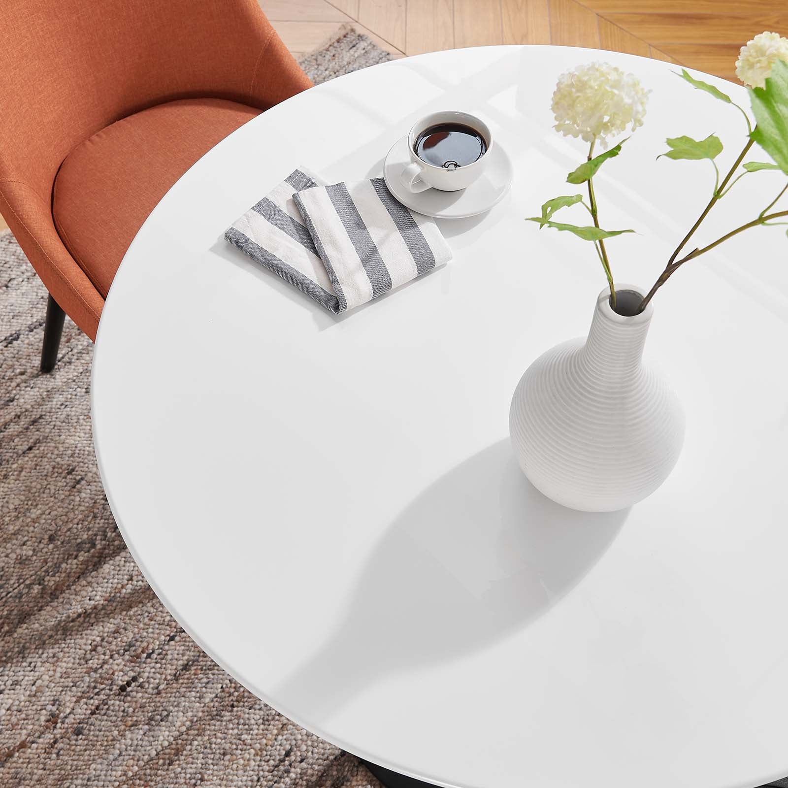 Modway Dining Tables - Lippa-36"-Round-Wood-Dining-Table-Black-White