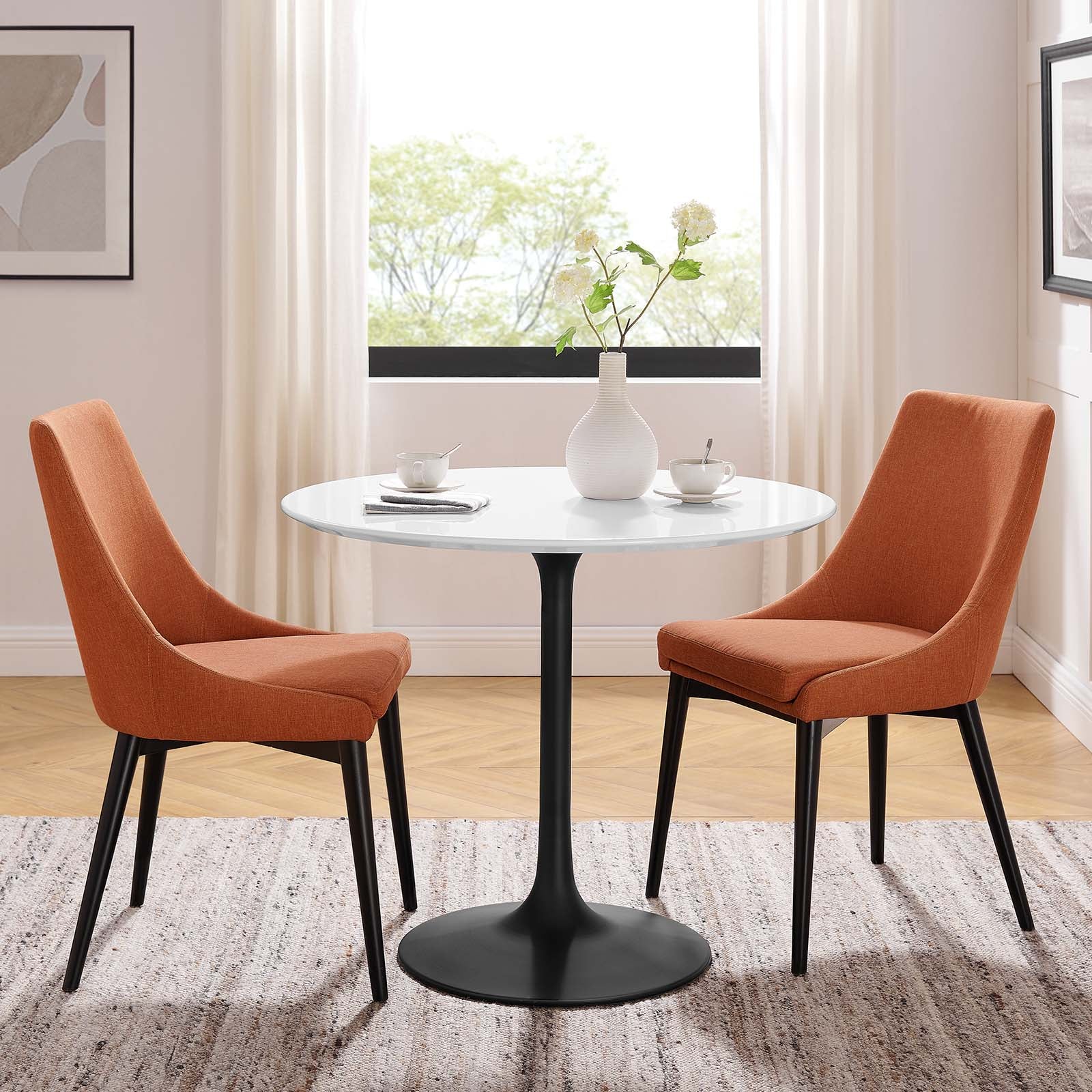 Modway Dining Tables - Lippa-36"-Round-Wood-Dining-Table-Black-White
