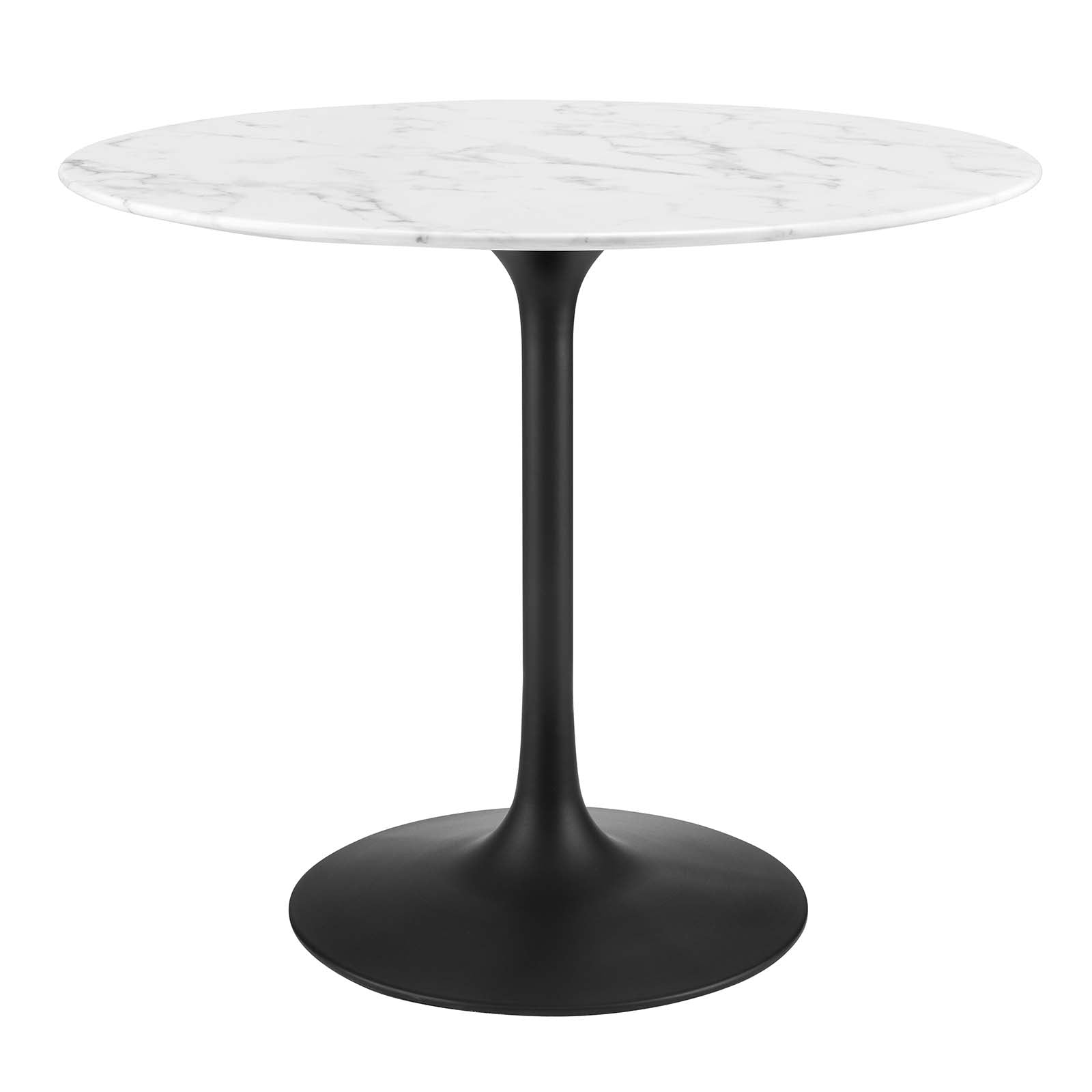 Modway Dining Tables - Lippa 36" Round Artificial Marble Dining Table Black White