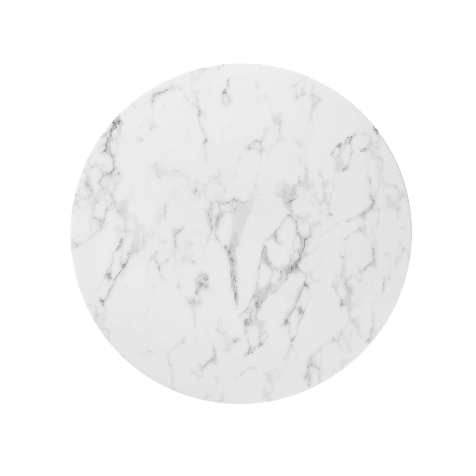 Modway Dining Tables - Lippa 36" Round Artificial Marble Dining Table Black White