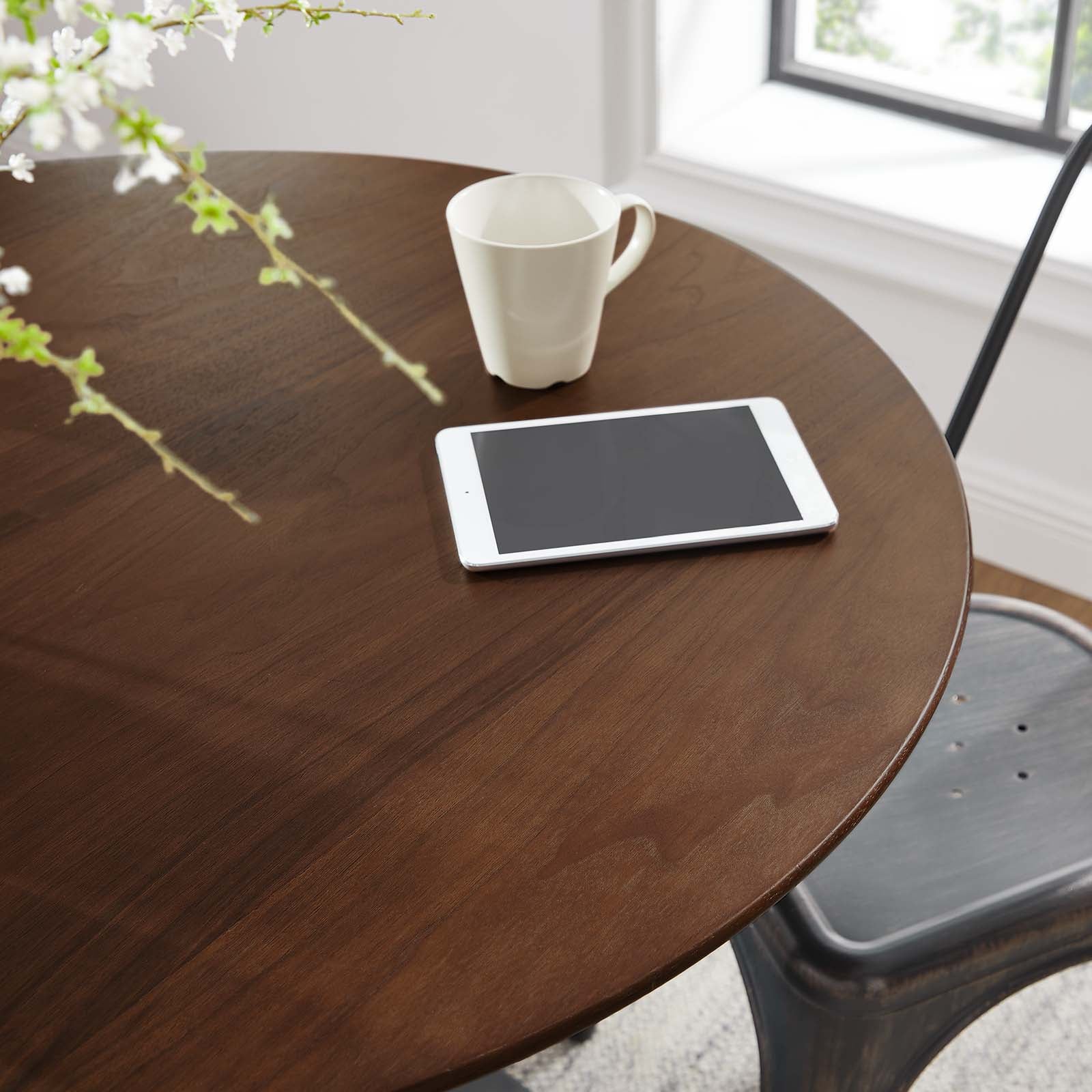Modway Dining Tables - Lippa 36" Round Walnut Dining Table Black Walnut