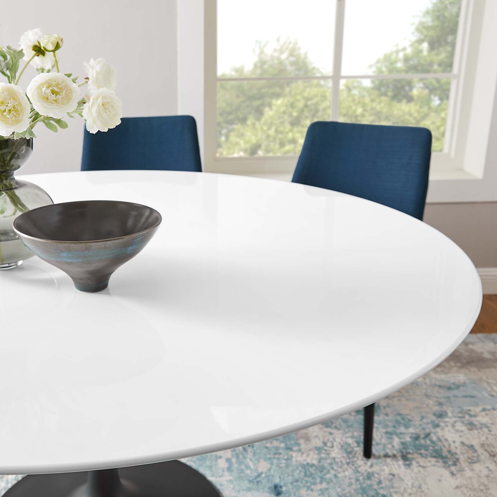 Modway Dining Tables - Lippa 60" Round Wood Dining Table Black White
