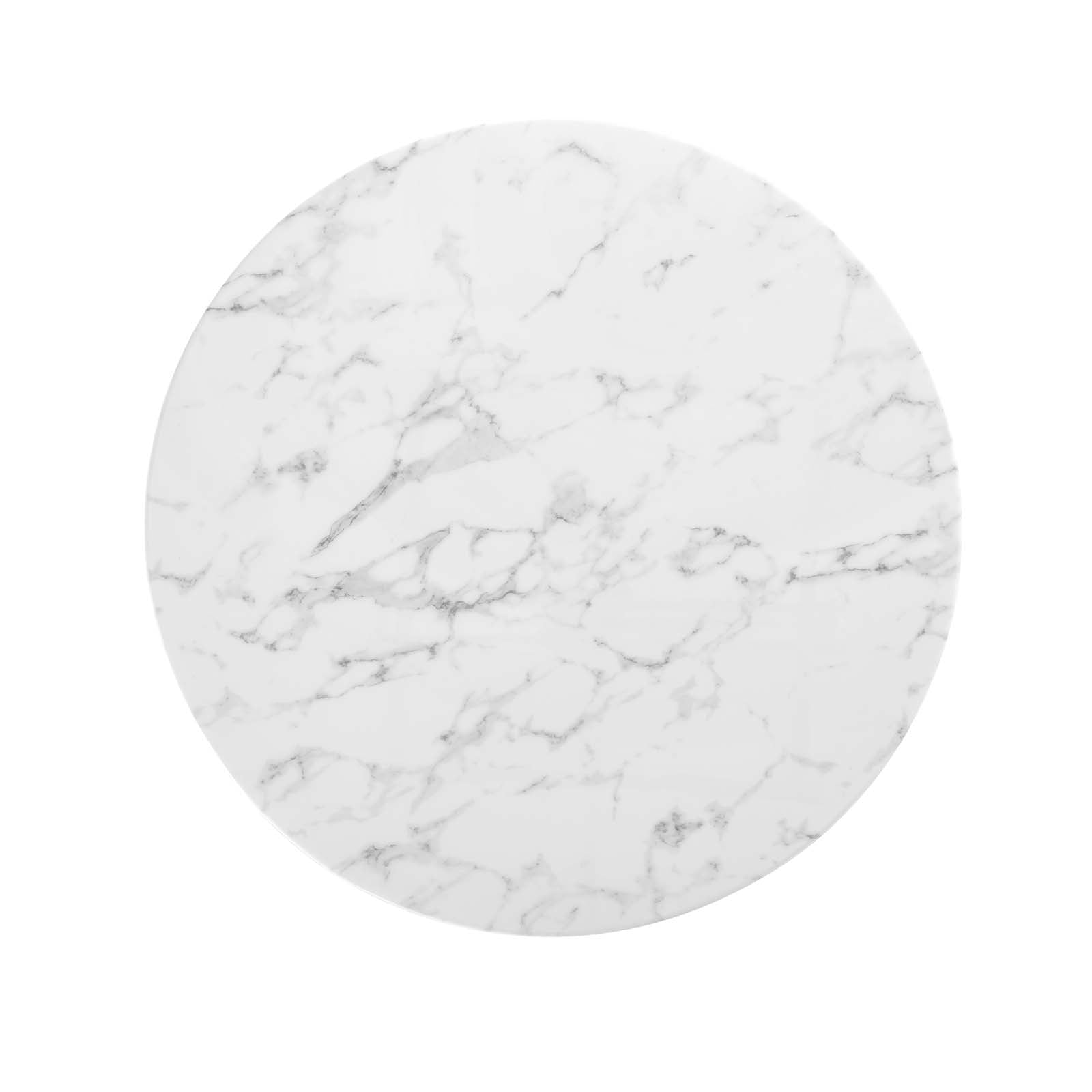 Modway Dining Tables - Lippa 40" Round Artificial Marble Dining Table Black White