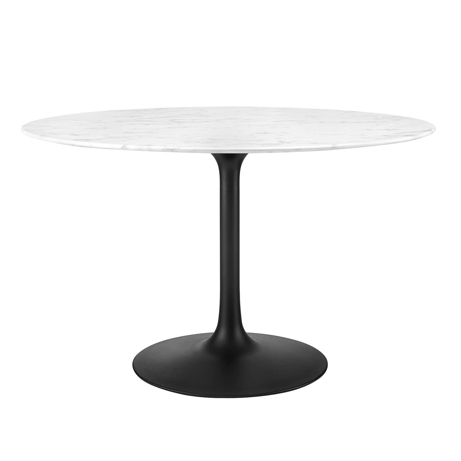 Modway Dining Tables - Lippa 47" Round Artificial Marble Dining Table Black White
