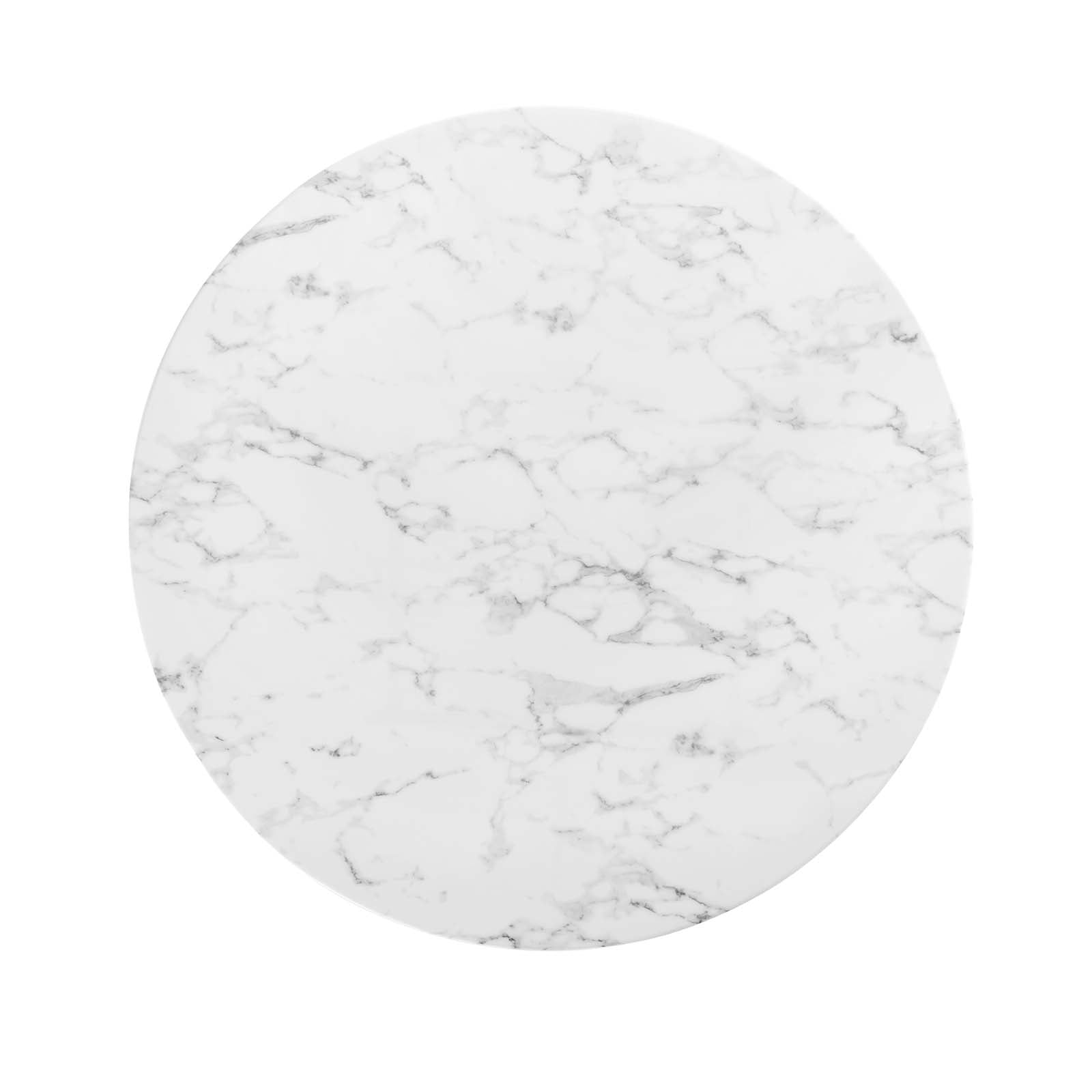 Modway Dining Tables - Lippa 47" Round Artificial Marble Dining Table Black White
