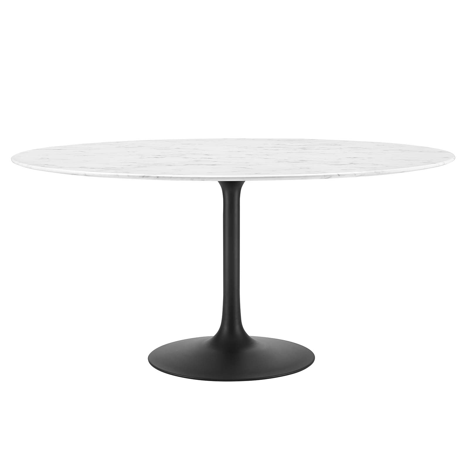 Modway Dining Tables - Lippa 60" Round Artificial Marble Dining Table Black White
