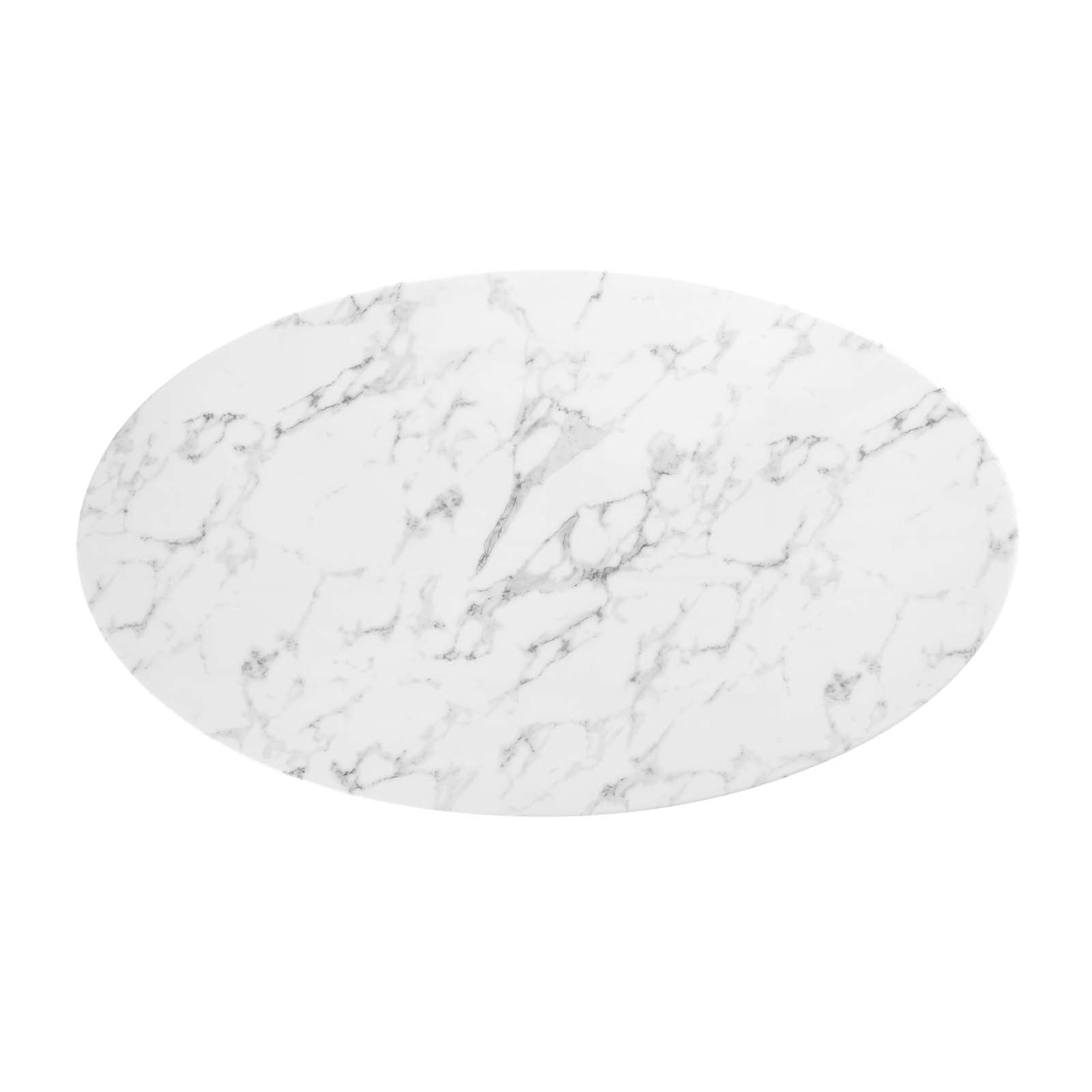 Modway Dining Tables - Lippa 54" Oval Artificial Marble Dining Table Black White