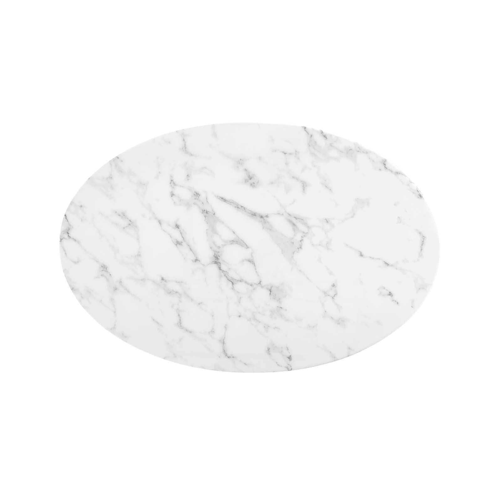 Modway Coffee Tables - Lippa 42" Oval Marble Coffee Table Black & White