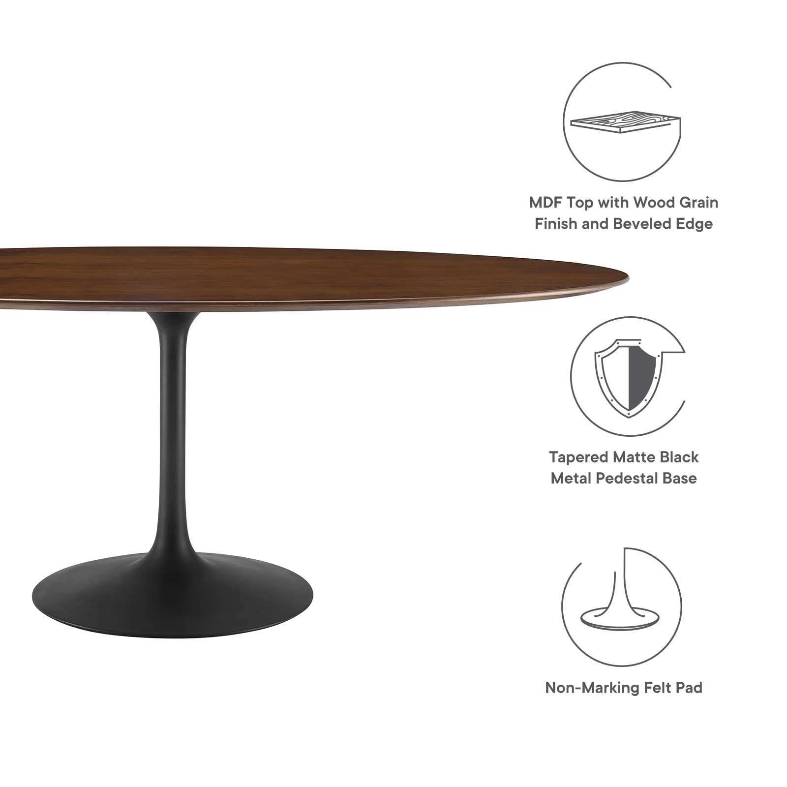 Modway Dining Tables - Lippa 78" Oval Wood Dining Table Black Walnut