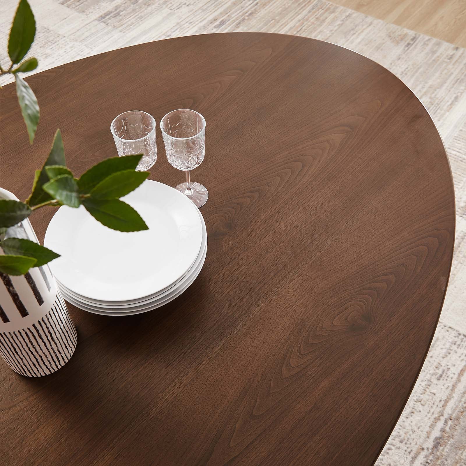 Modway Dining Tables - Lippa 78" Oval Wood Dining Table Black Walnut