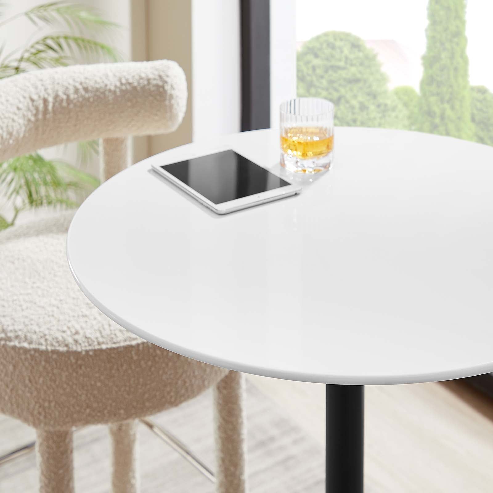 Modway Bar Tables - Lippa 28" Round Wood Bar Table Black White