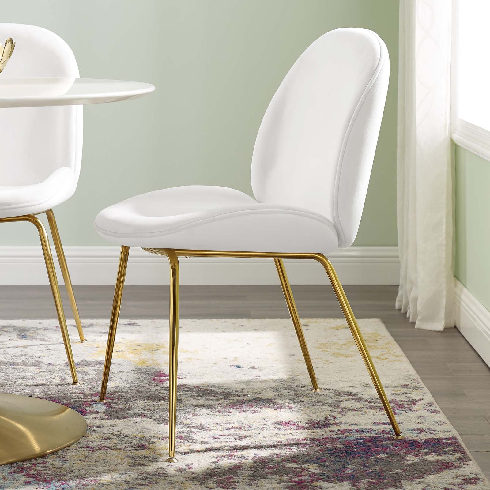 Modway Dining Chairs - Scoop Performance Velvet Dining Chair White