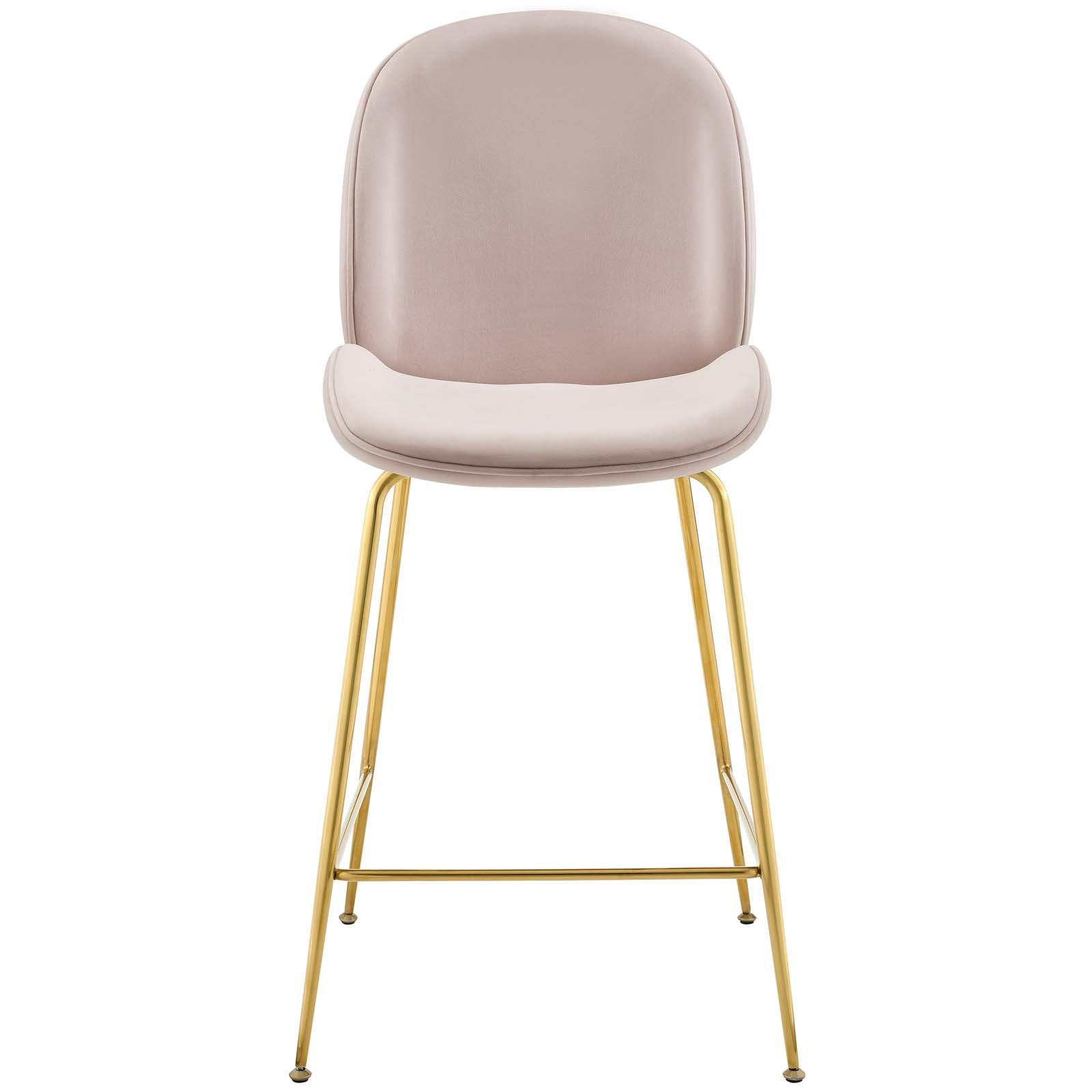 Modway Barstools - Scoop Performance Velvet Counter Stool Pink