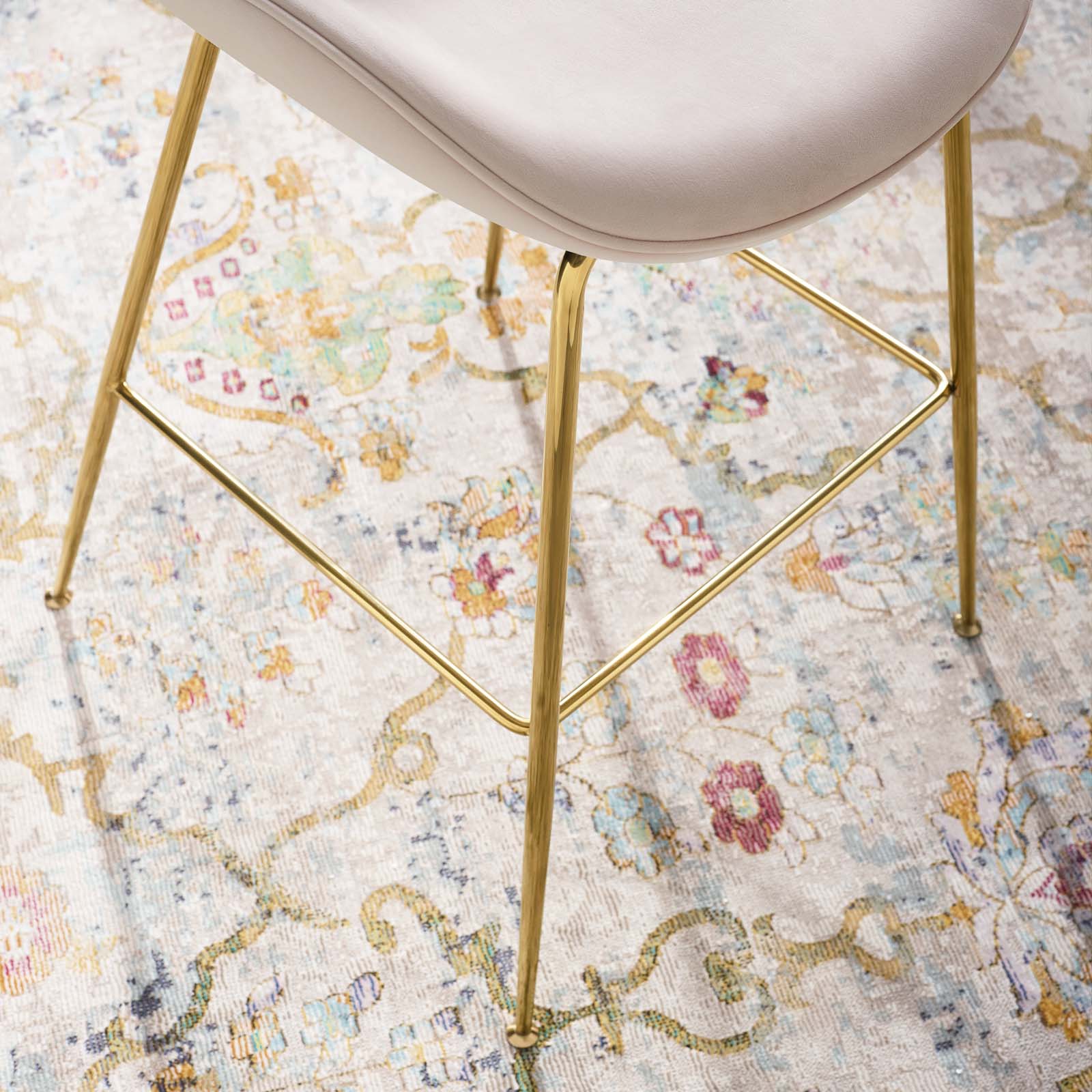 Modway Barstools - Scoop Performance Velvet Counter Stool Pink