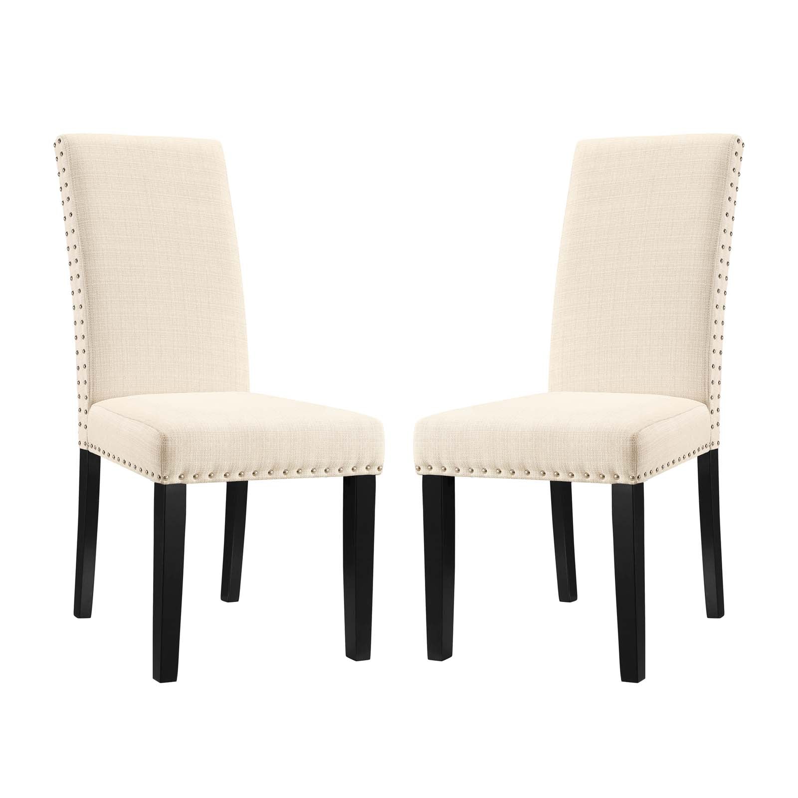 Modway Dining Chairs - Parcel Dining Side Chair Fabric Set of 2 Beige