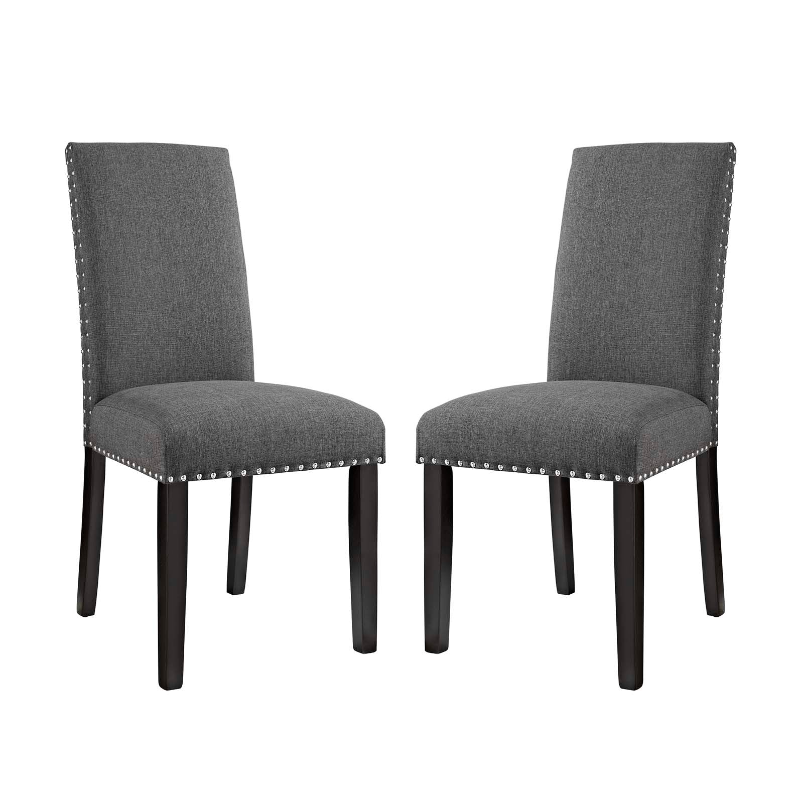 Modway Dining Chairs - Parcel Dining Side Chair Fabric Set of 2 Gray