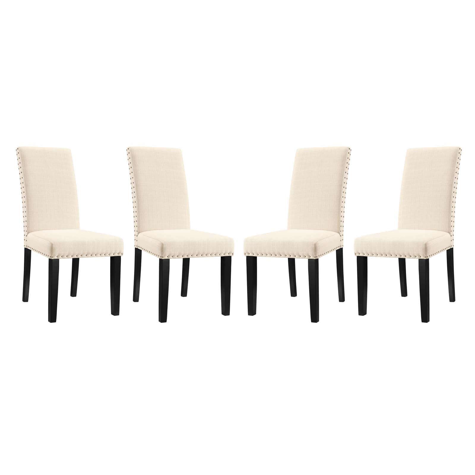 Modway Dining Chairs - Parcel Dining Side Chair Fabric Set of 4 Beige