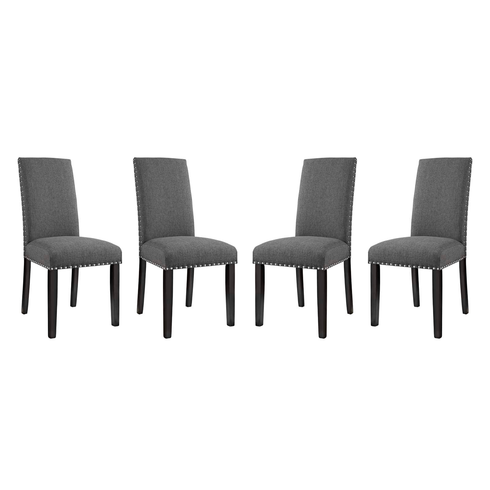 Modway Dining Chairs - Parcel Dining Side Chair Fabric Set of 4 Gray
