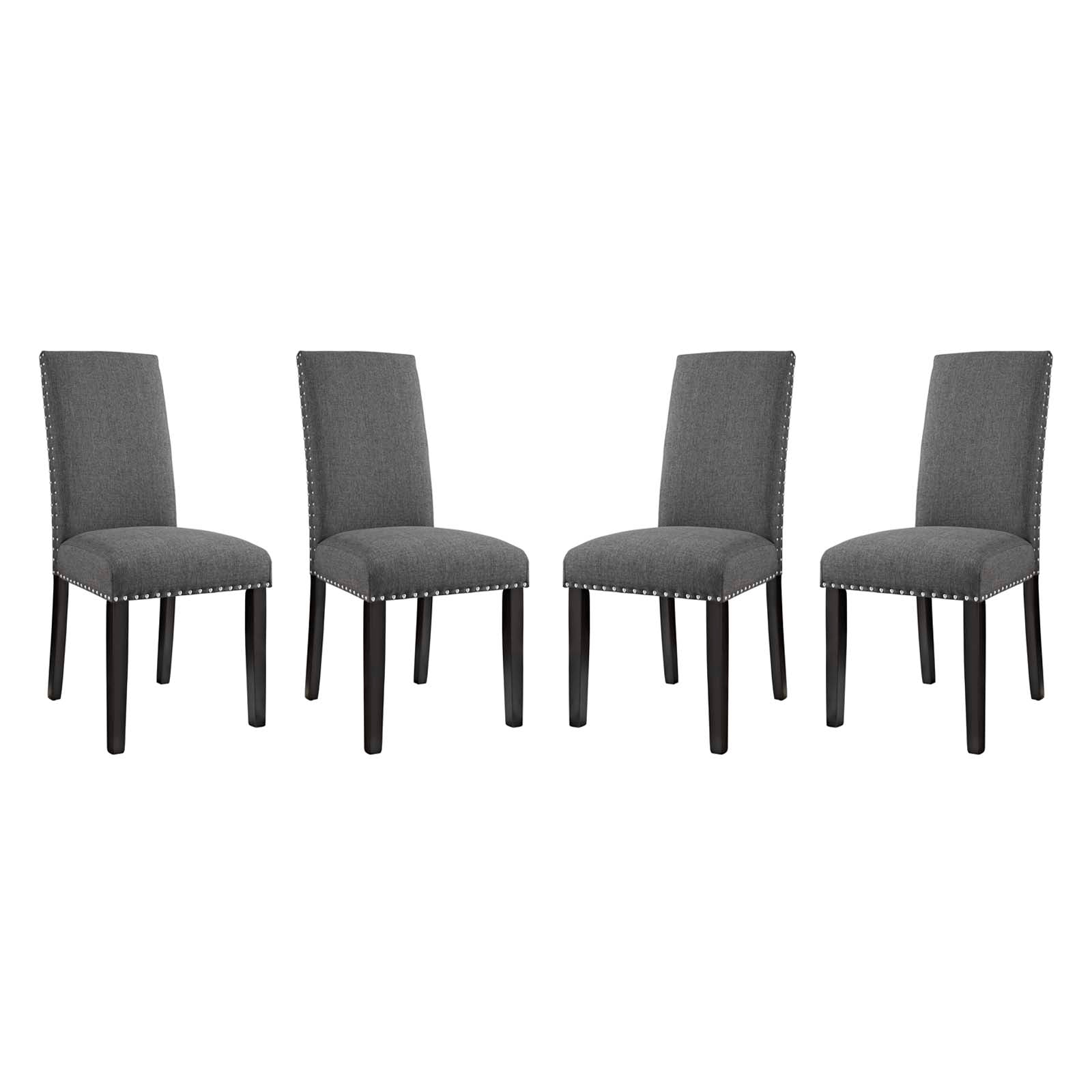 Modway Dining Chairs - Parcel Dining Side Chair Fabric Set of 4 Gray