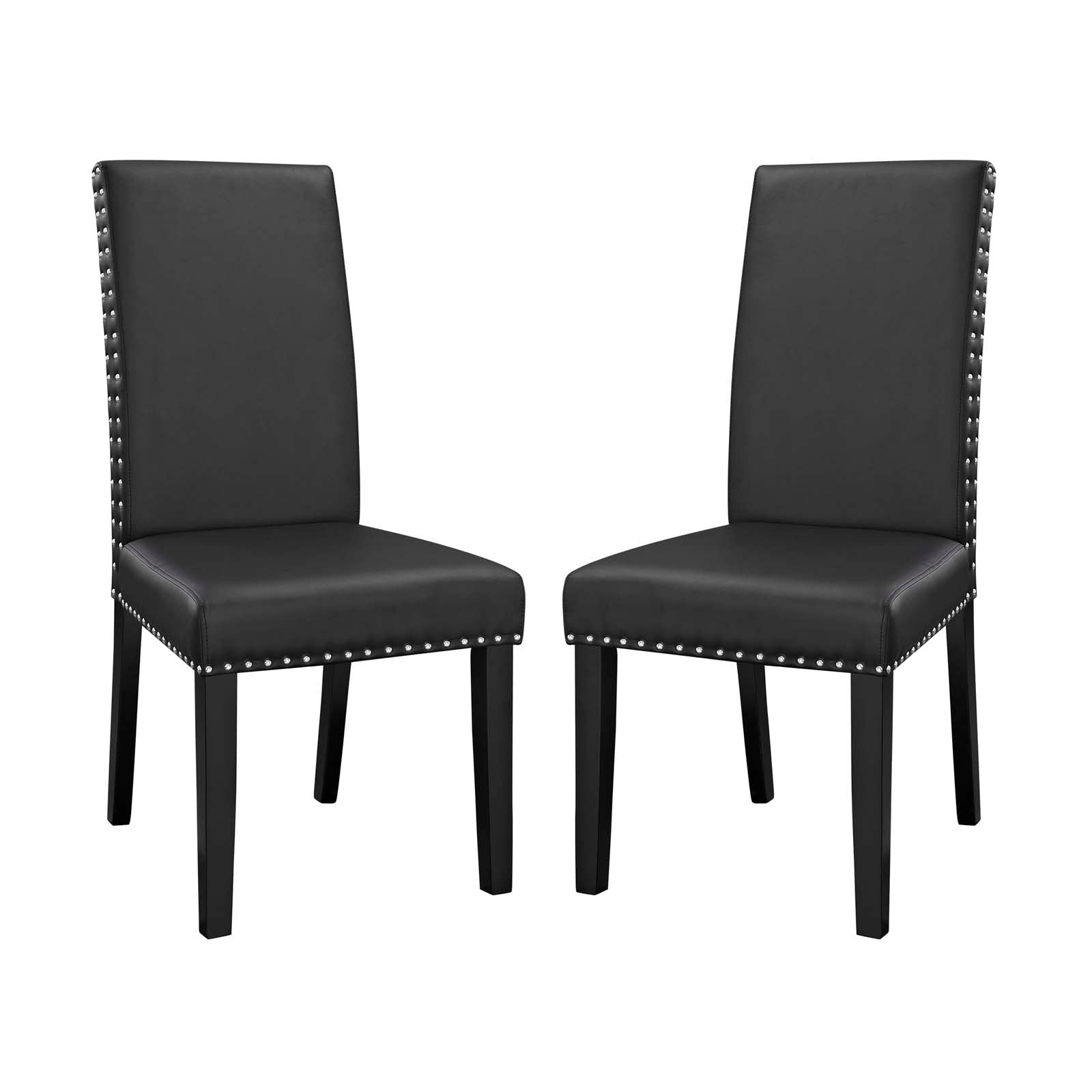 Modway Dining Chairs - Parcel Dining Side Chair Vinyl Set of 2 Black