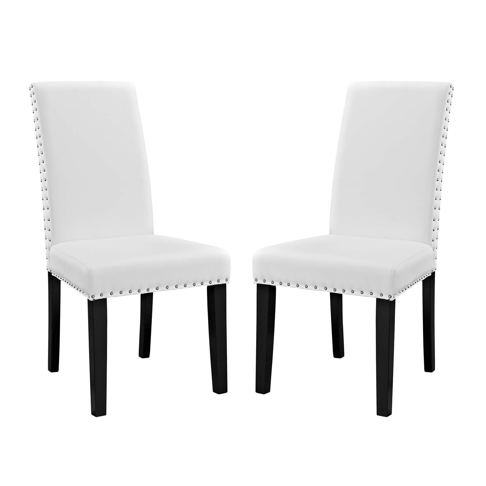 Modway Dining Chairs - Parcel Dining Side Chair Vinyl Set of 2 White
