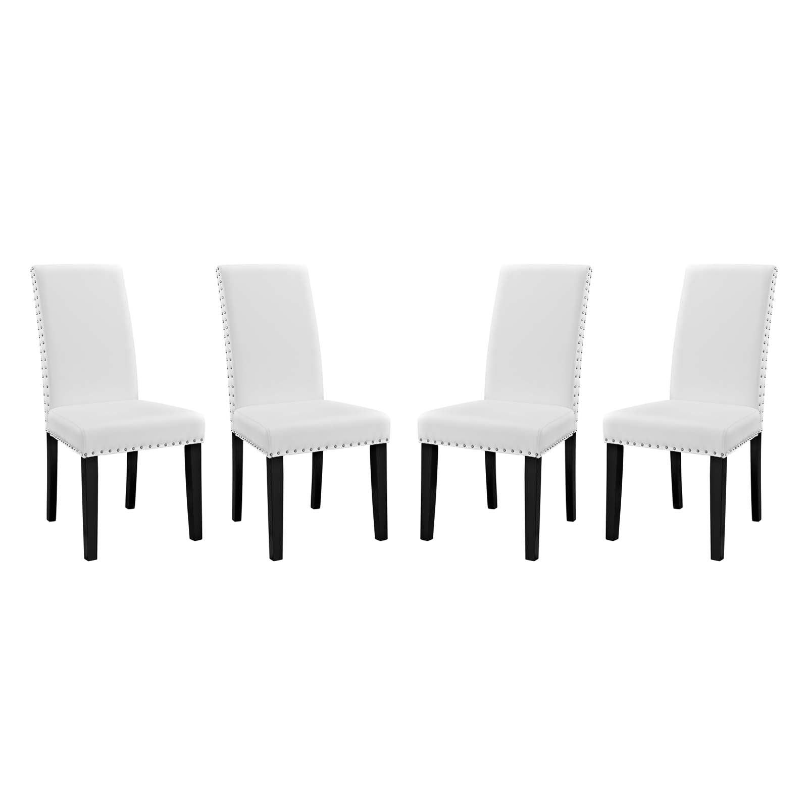 Modway Dining Chairs - Parcel Dining Side Chair Vinyl Set of 4 White