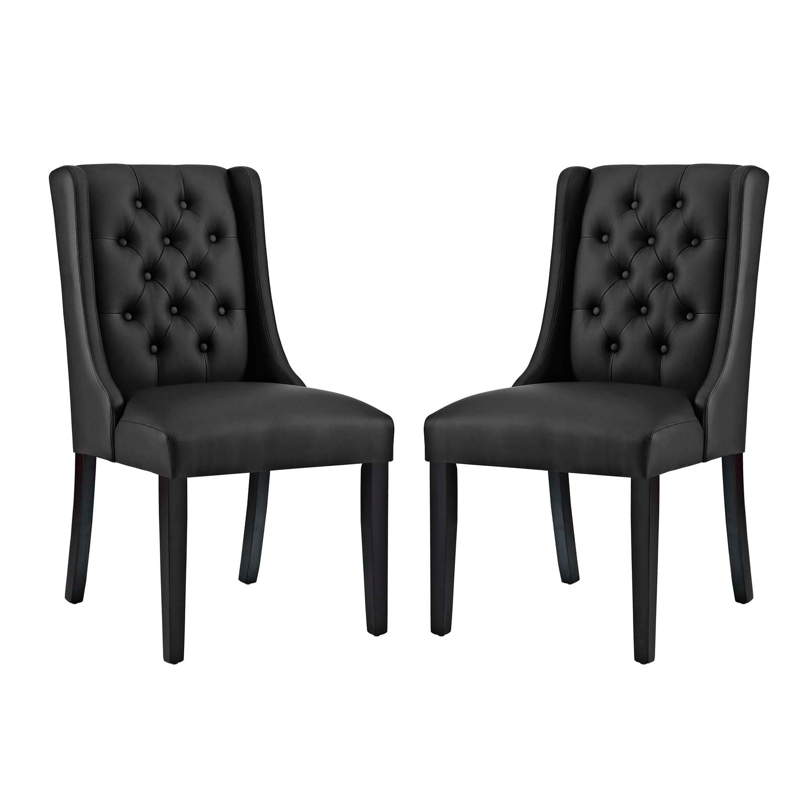 Modway Dining Chairs - Baronet Dining Chair Vinyl Black ( Set of 2 )