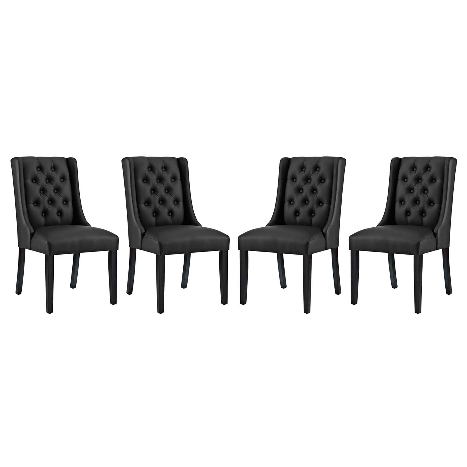 Modway Dining Chairs - Baronet Dining Chair Vinyl ( Set of 4 ) Black