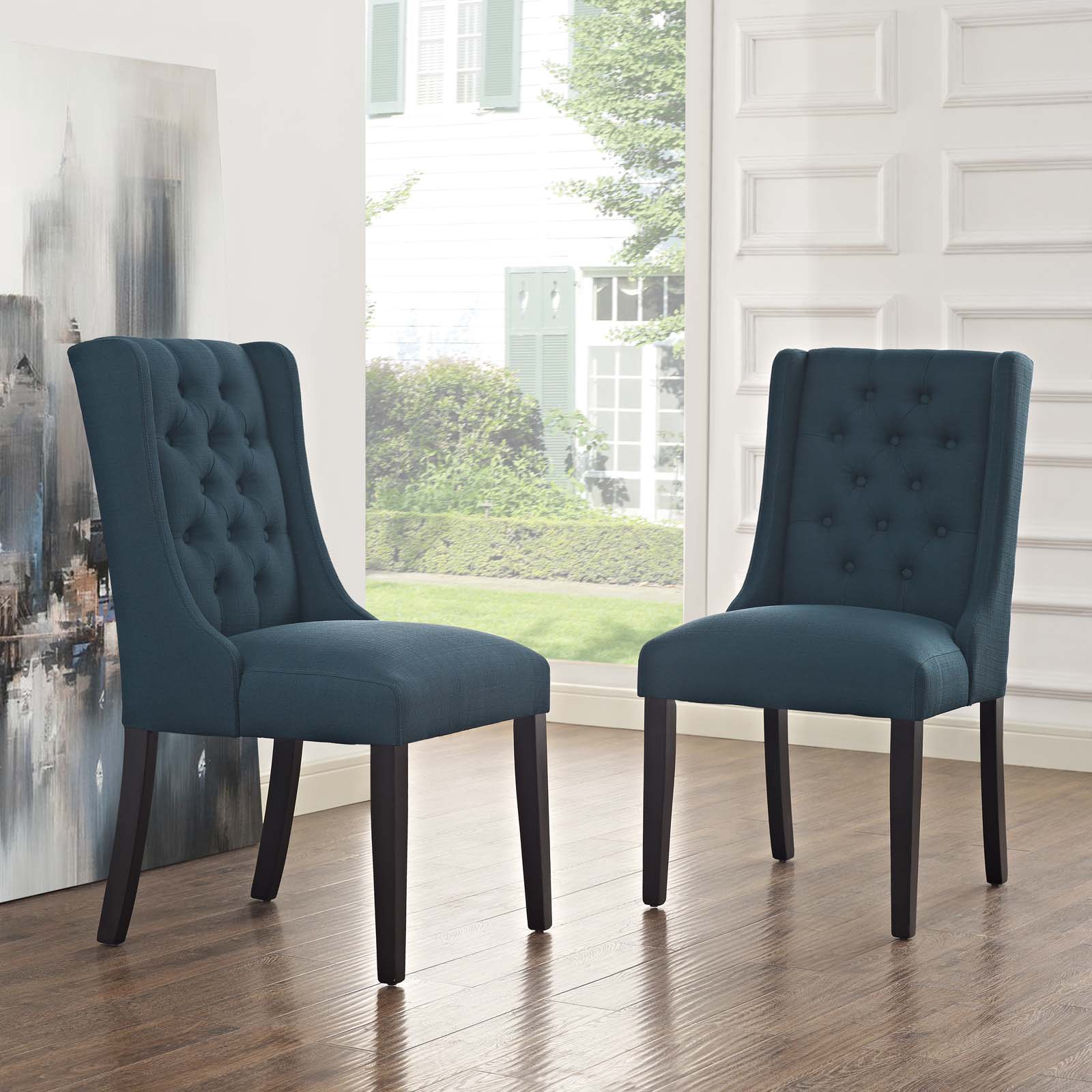 Modway Dining Chairs - Baronet Dining Chair 80" W Fabric ( Set of 2 ) Azure