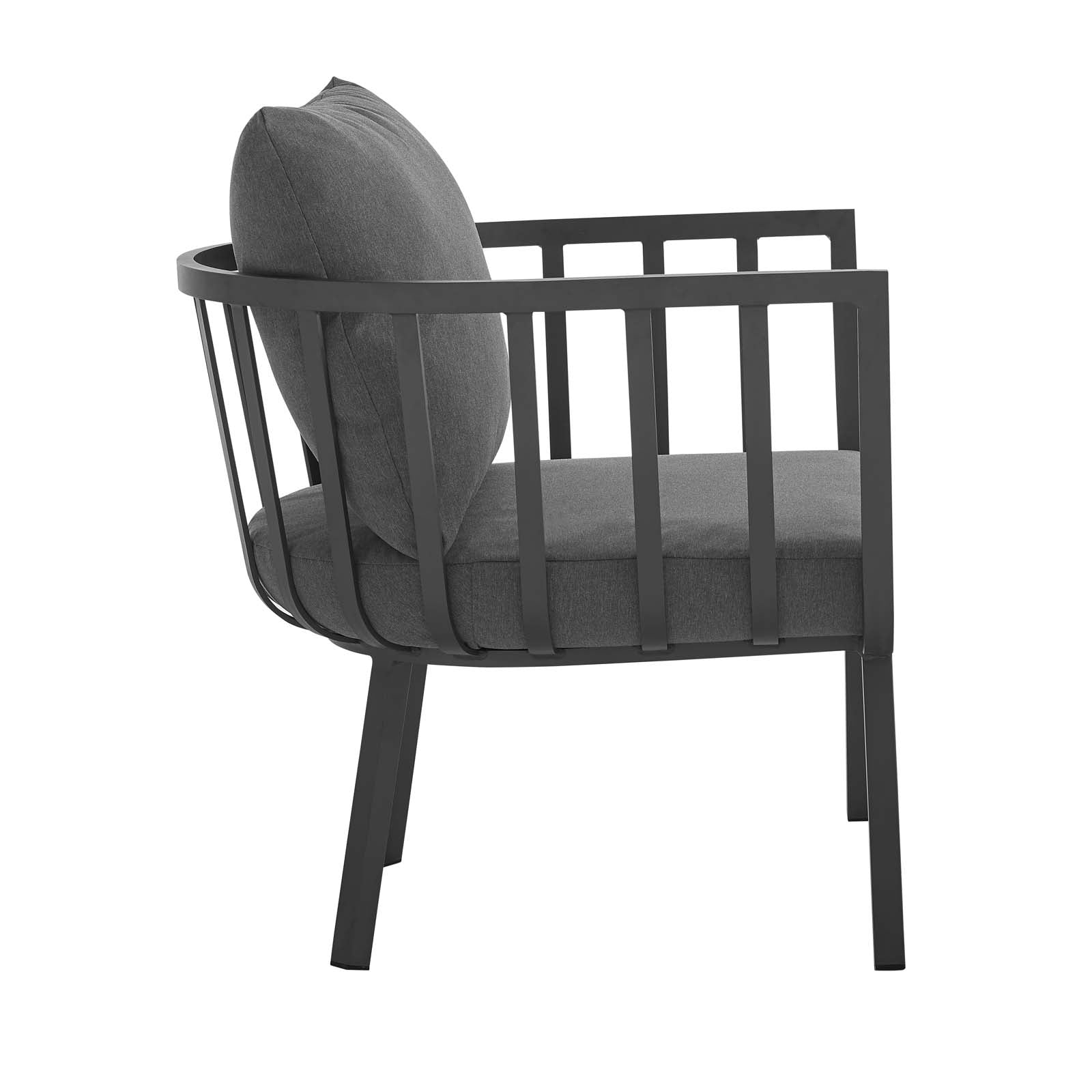 Modway Outdoor Chairs - Riverside Outdoor Patio Aluminum Armchair Gray Charcoal