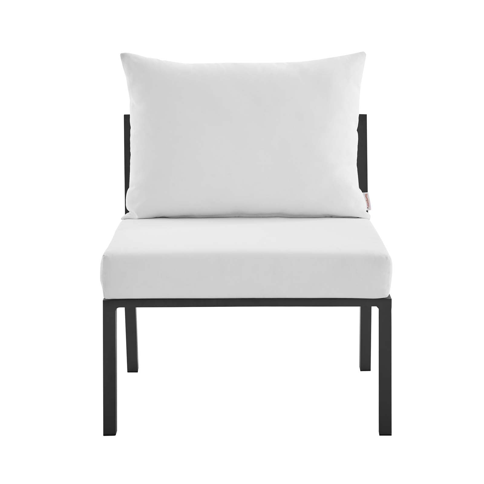 Riverside Outdoor Patio Aluminum Armless Chair Gray White