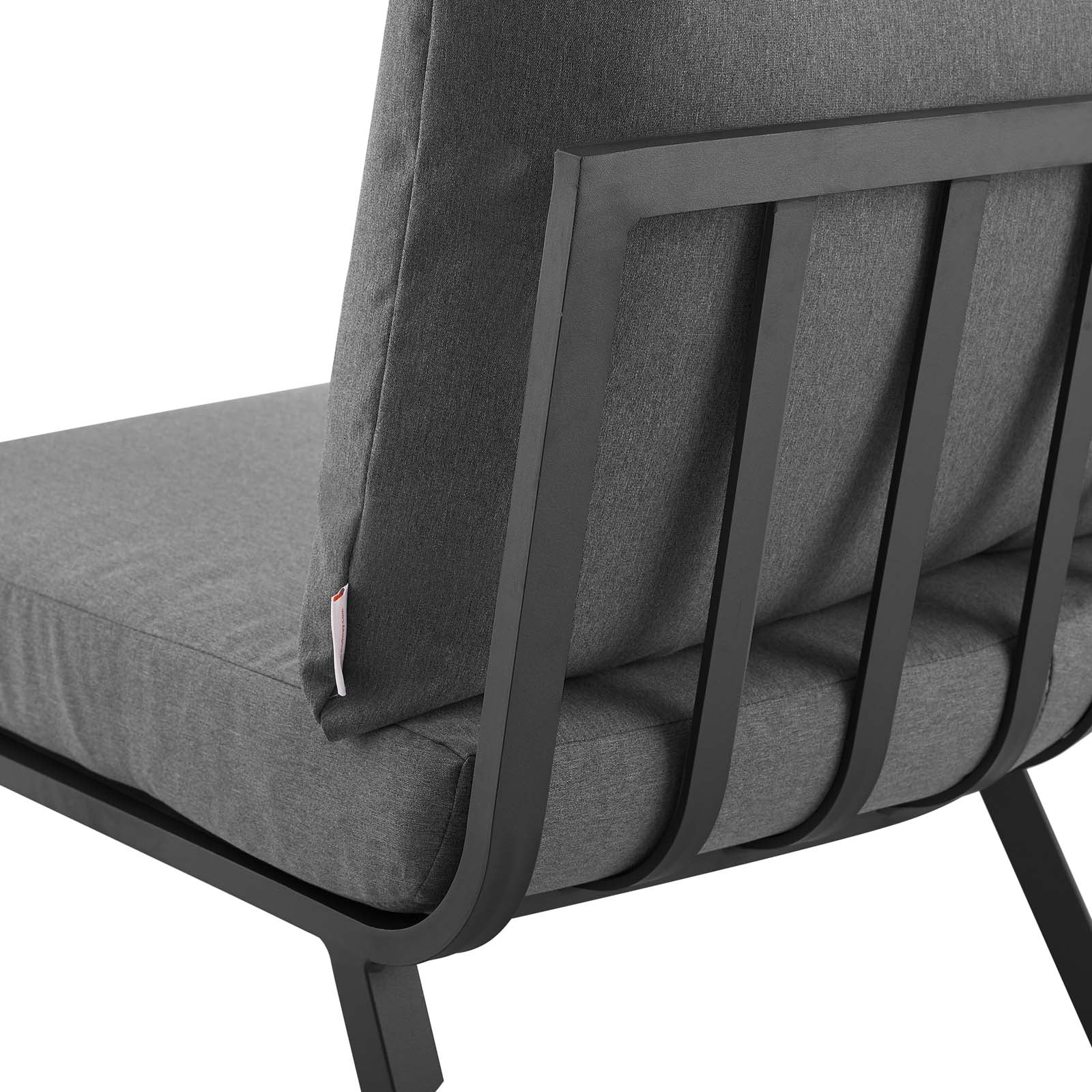 Modway Outdoor Chairs - Riverside Outdoor Patio Aluminum Corner Chair Gray Charcoal