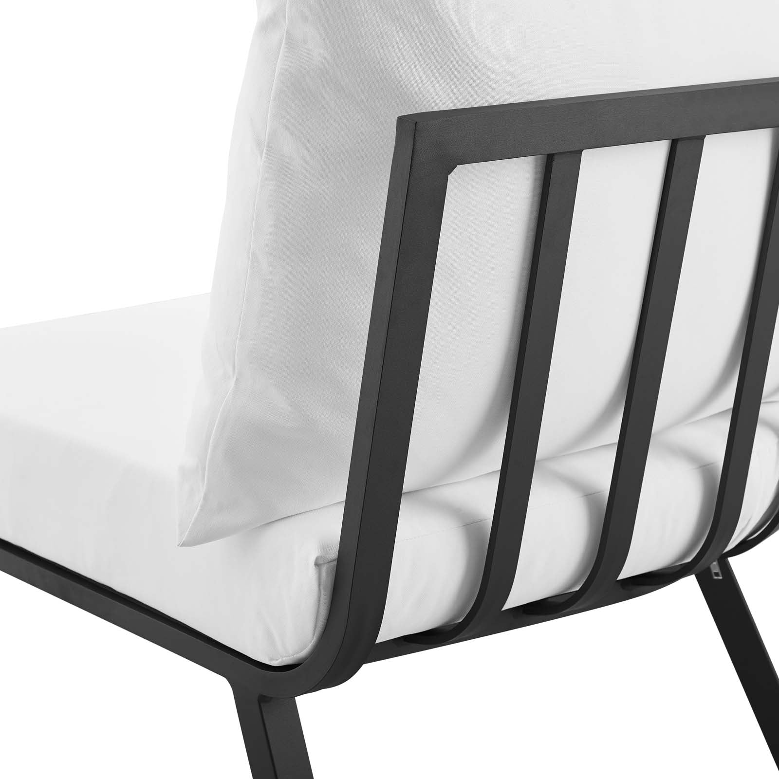 Modway Outdoor Chairs - Riverside Outdoor Patio Aluminum Corner Chair Gray White