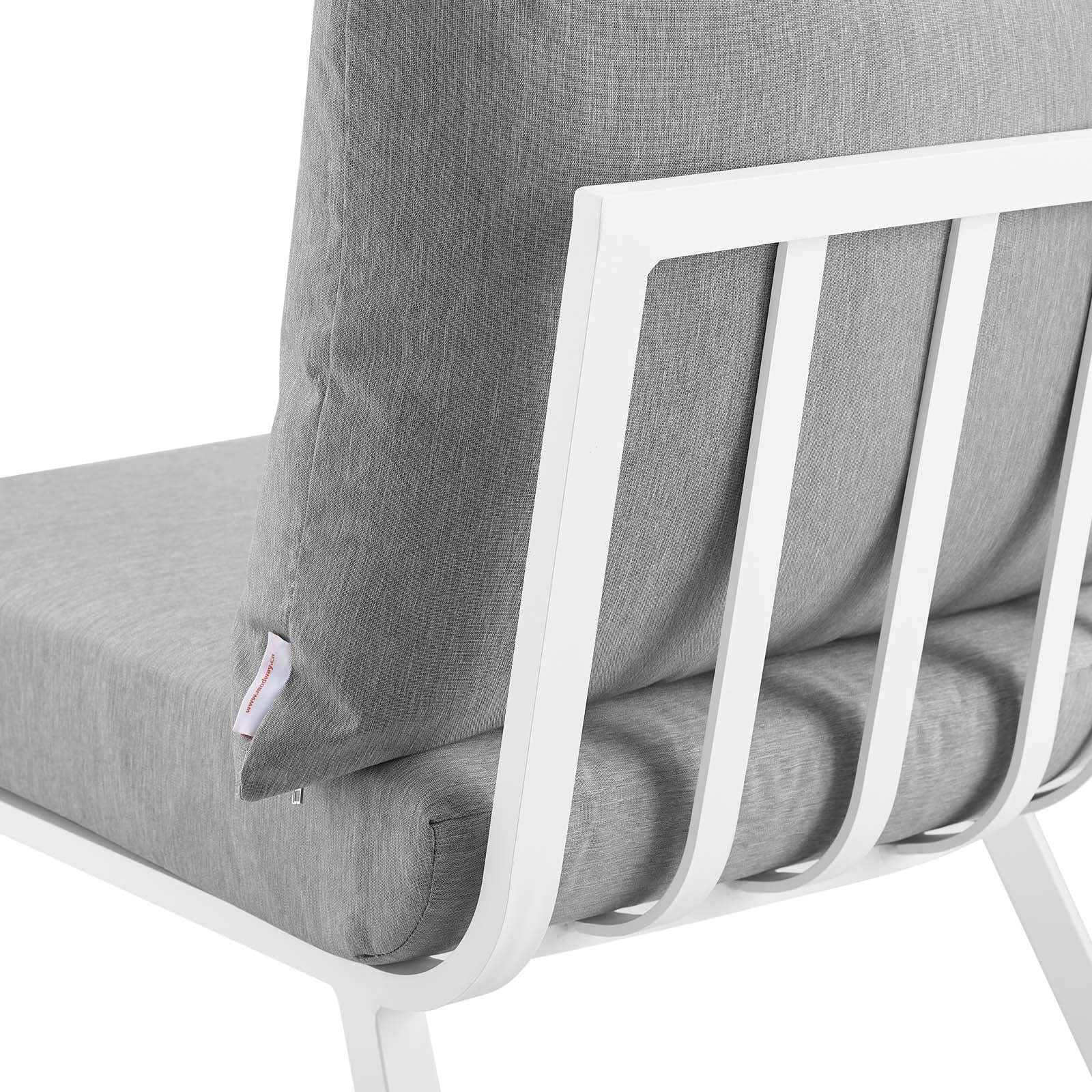 Modway Outdoor Chairs - Riverside Outdoor Patio Aluminum Corner Chair White Gray