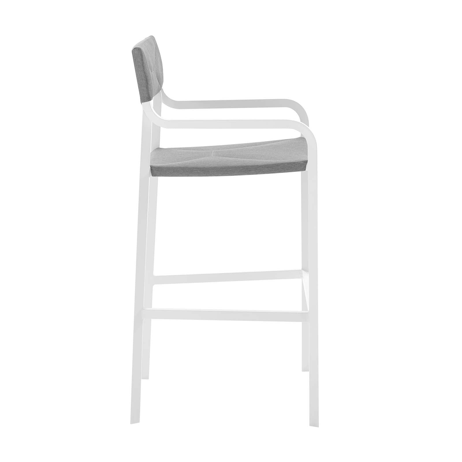 Modway Outdoor Barstools - Raleigh Stackable Outdoor Bar Stool White & Gray