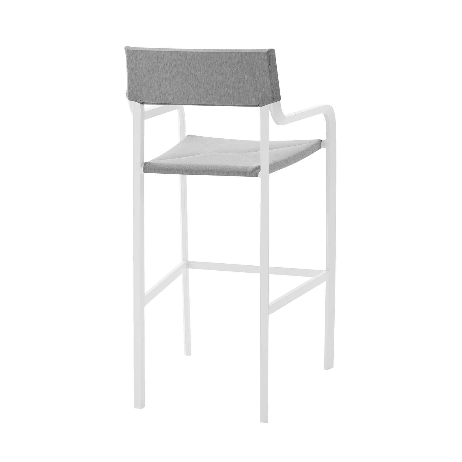 Modway Outdoor Barstools - Raleigh Stackable Outdoor Bar Stool White & Gray