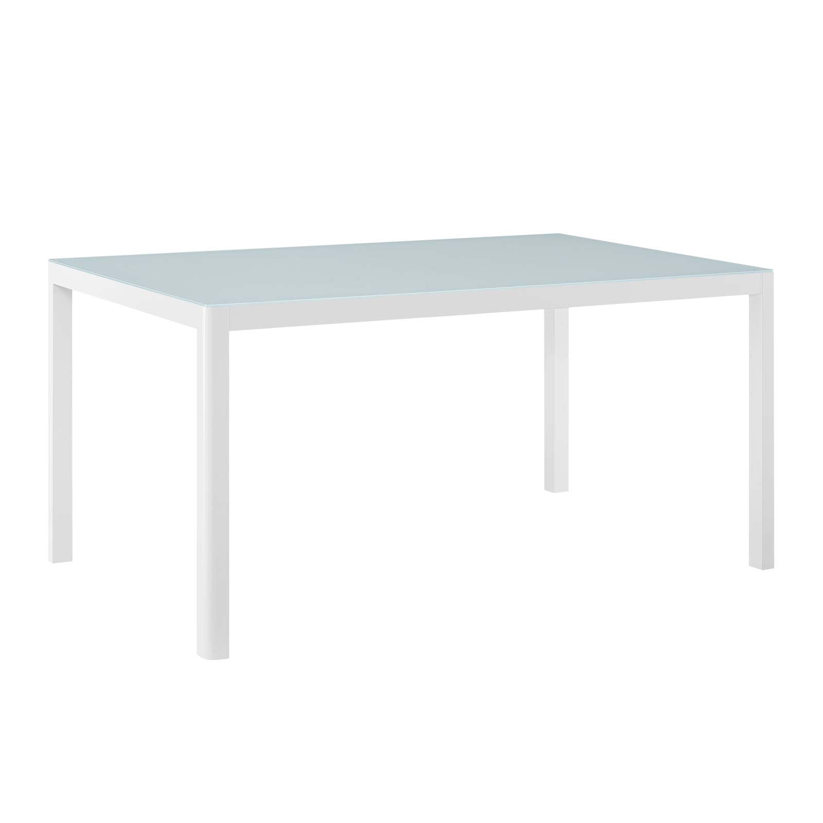 Modway Outdoor Dining Tables - Raleigh 59" Outdoor Dining Table White