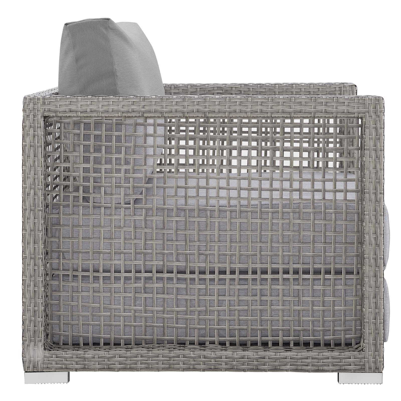 Modway Outdoor Conversation Sets - Aura 3 Piece Outdoor Patio Rattan Set Gray