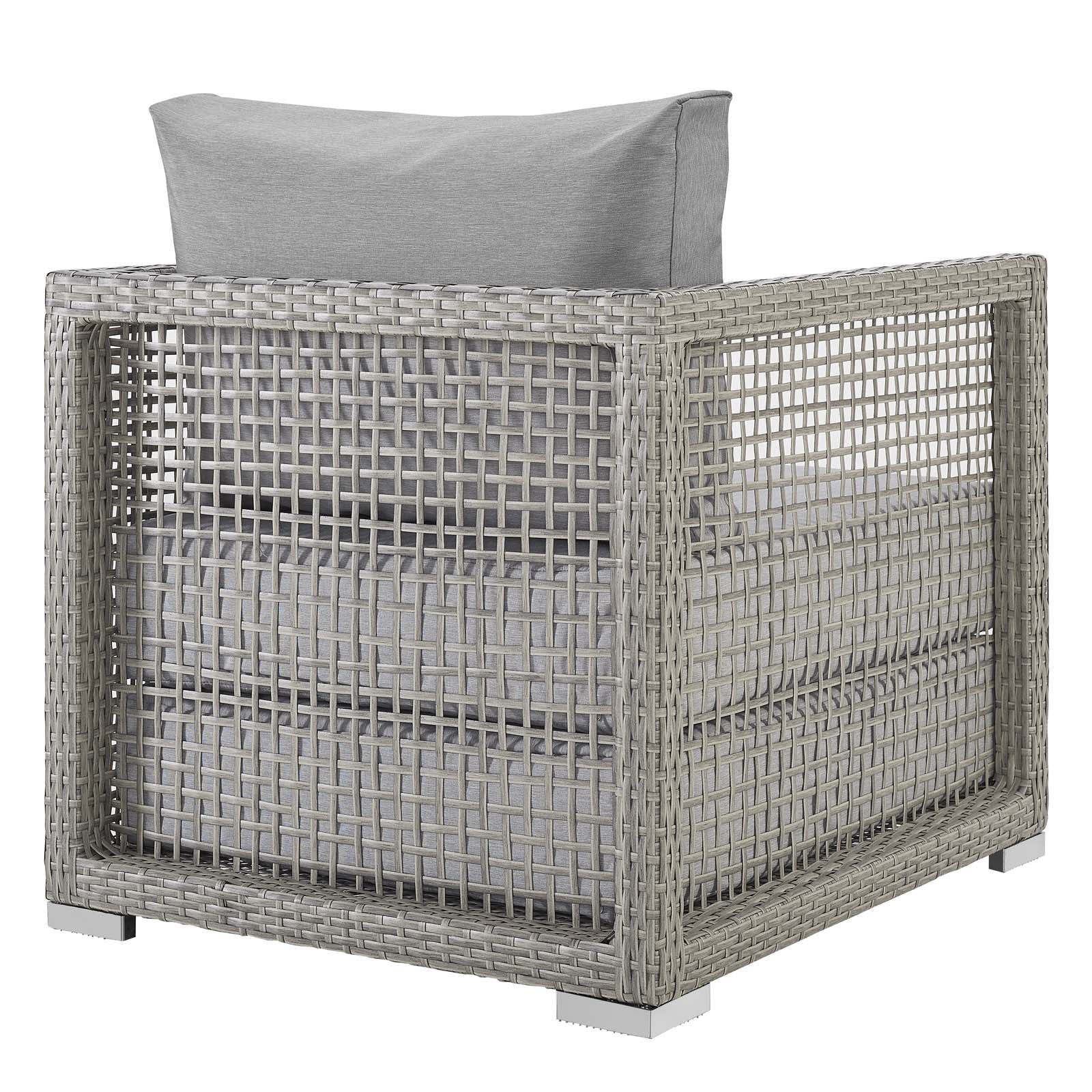 Modway Outdoor Conversation Sets - Aura 3 Piece Outdoor Patio Rattan Set Gray