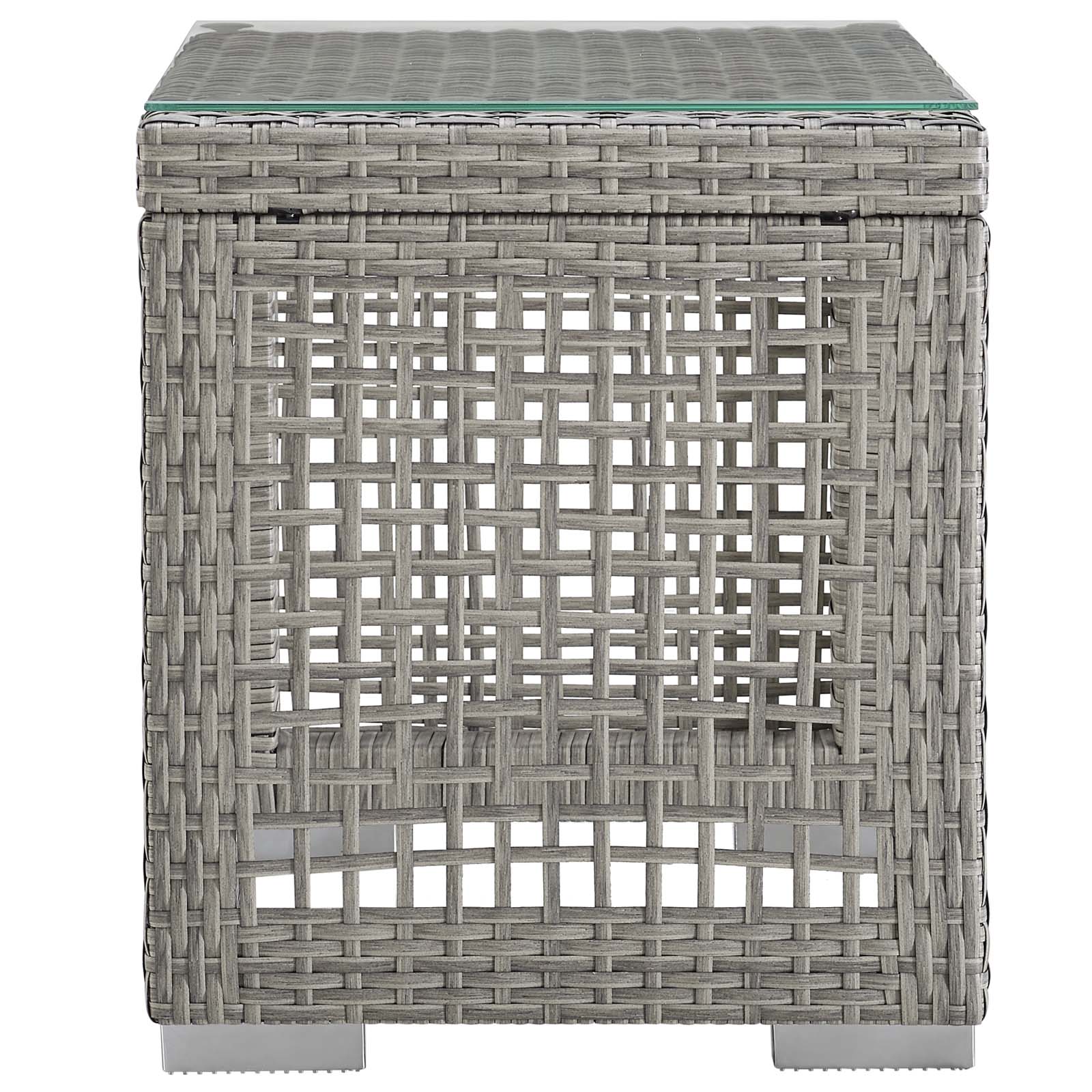 Modway Outdoor Conversation Sets - Aura 3 Piece Outdoor Patio Rattan Set Gray